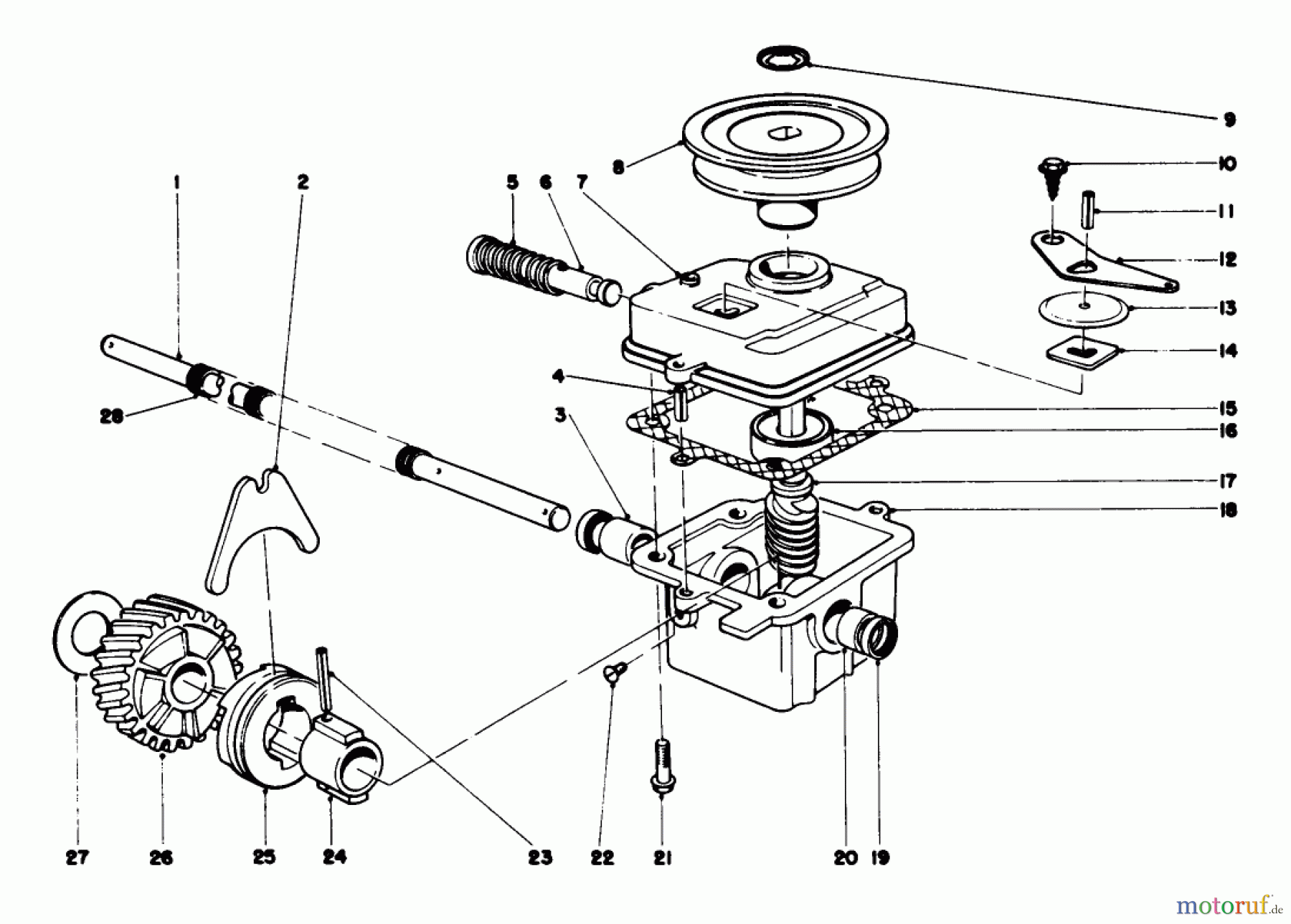  Toro Neu Mowers, Walk-Behind Seite 1 20755 - Toro Lawnmower, 1980 (0000001-0999999) GEAR CASE ASSEMBLY