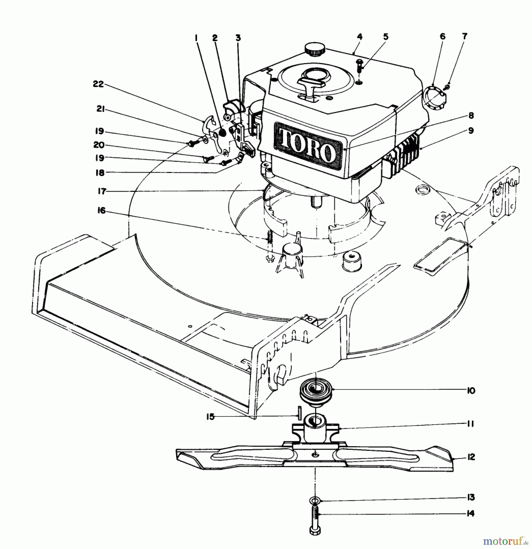  Toro Neu Mowers, Walk-Behind Seite 1 20755 - Toro Lawnmower, 1982 (2000001-2999999) ENGINE ASSEMBLY