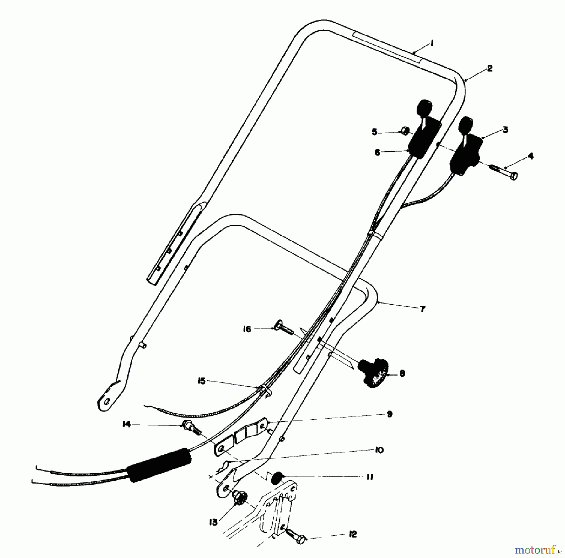  Toro Neu Mowers, Walk-Behind Seite 1 20755 - Toro Lawnmower, 1982 (2000001-2999999) HANDLE ASSEMBLY