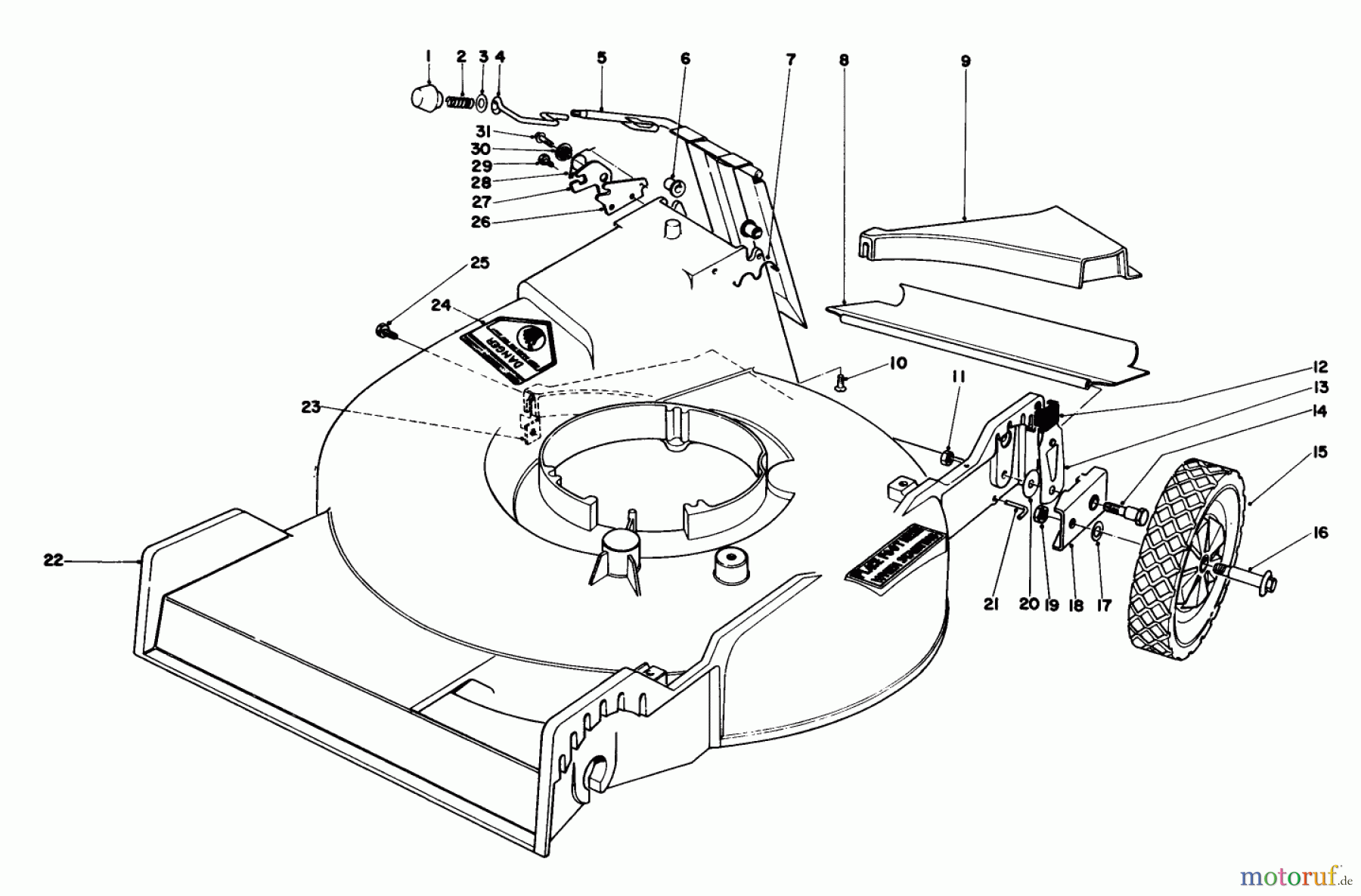  Toro Neu Mowers, Walk-Behind Seite 1 20755 - Toro Lawnmower, 1982 (2000001-2999999) HOUSING ASSEMBLY