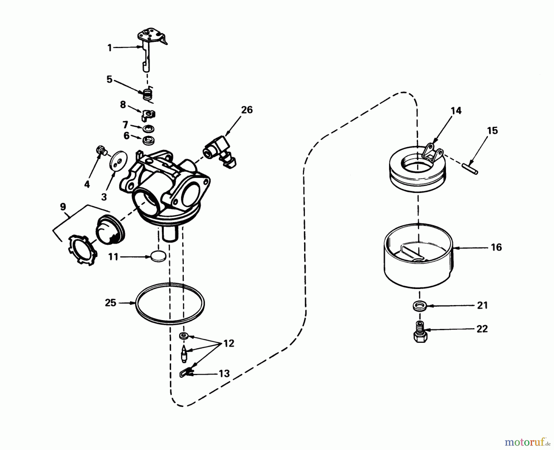  Toro Neu Mowers, Walk-Behind Seite 1 20758 - Toro Lawnmower, 1980 (0000001-0999999) CARBURETOR NO. 632050