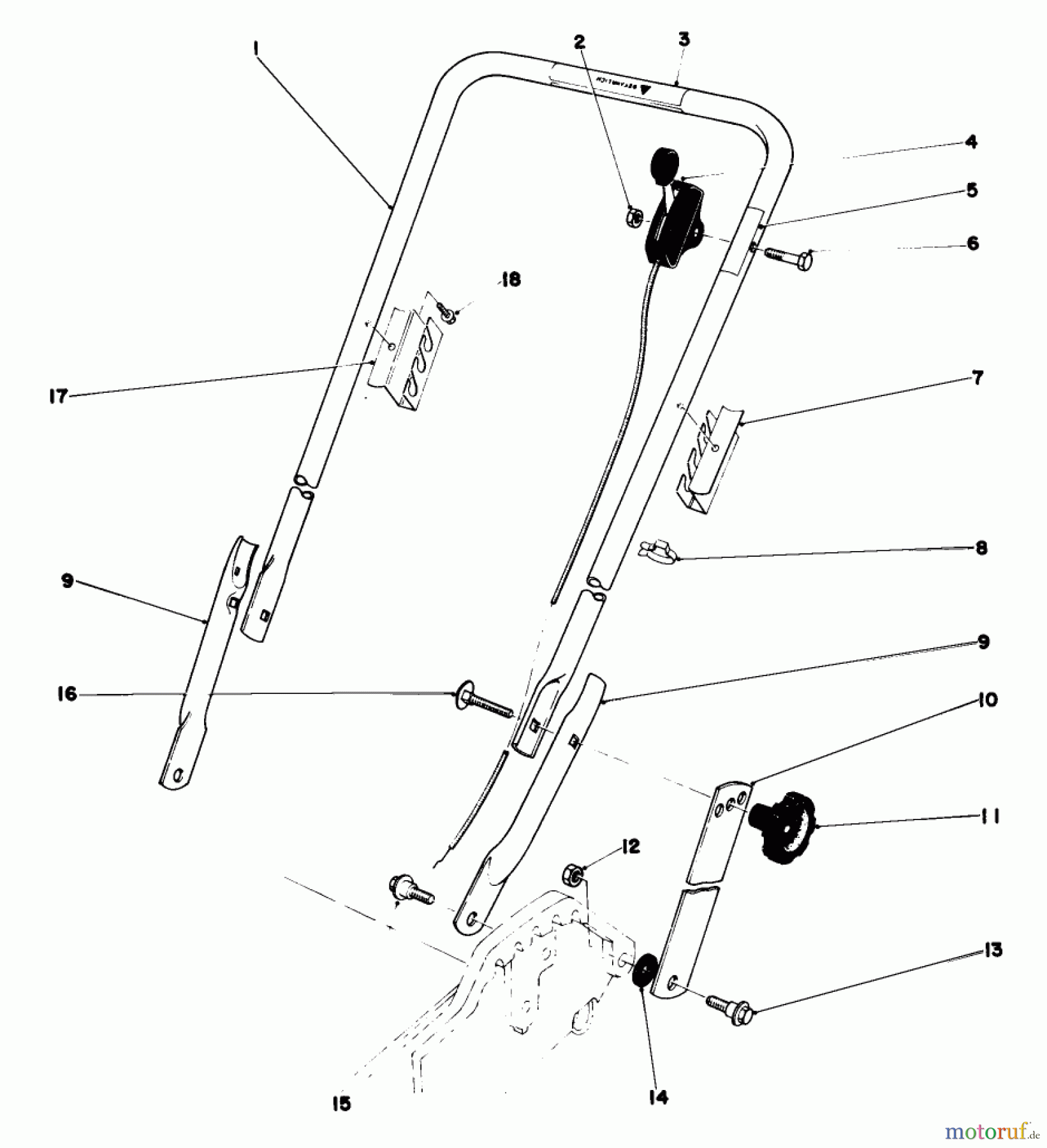  Toro Neu Mowers, Walk-Behind Seite 1 20758 - Toro Lawnmower, 1983 (3000001-3999999) HANDLE ASSEMBLY