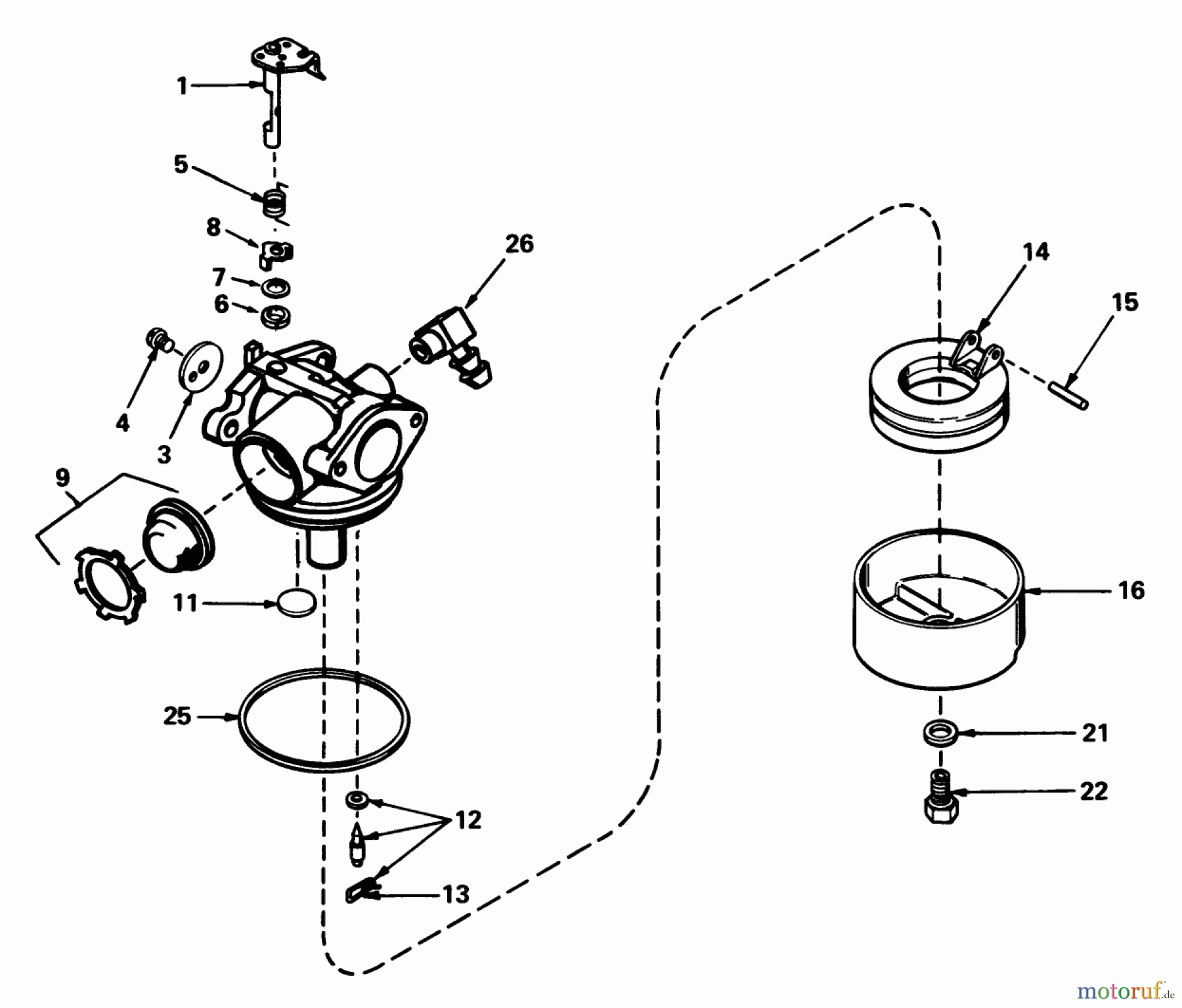  Toro Neu Mowers, Walk-Behind Seite 1 20762 - Toro Lawnmower, 1980 (0000001-0999999) CARBURETOR NO. 632050