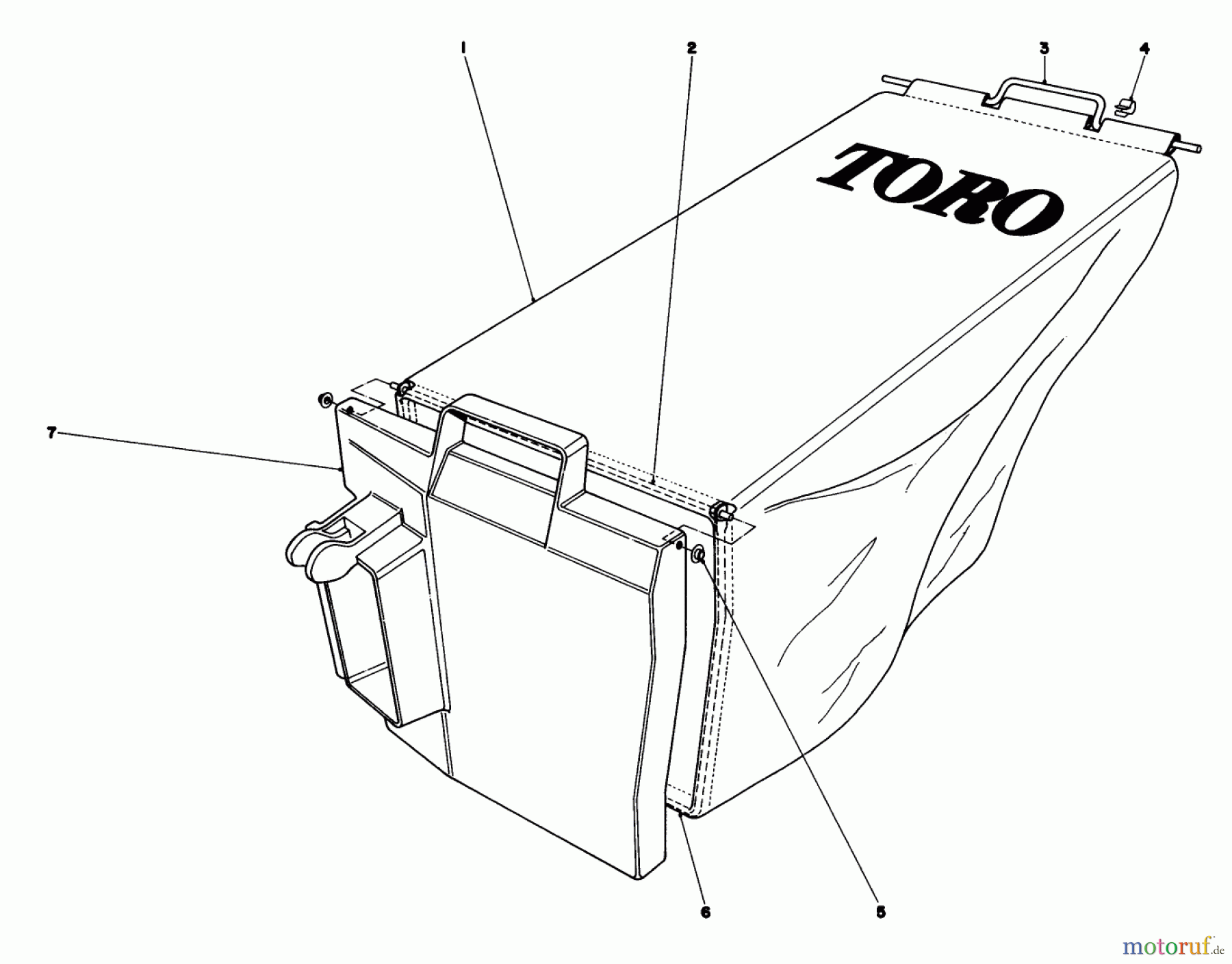  Toro Neu Mowers, Walk-Behind Seite 1 20762 - Toro Lawnmower, 1980 (0000001-0999999) GRASS BAG ASSEMBLY