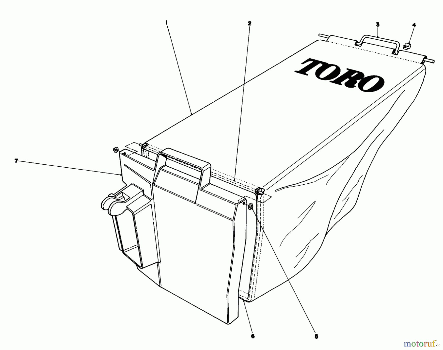  Toro Neu Mowers, Walk-Behind Seite 1 20762 - Toro Lawnmower, 1981 (1000001-1999999) GRASS BAG ASSEMBLY