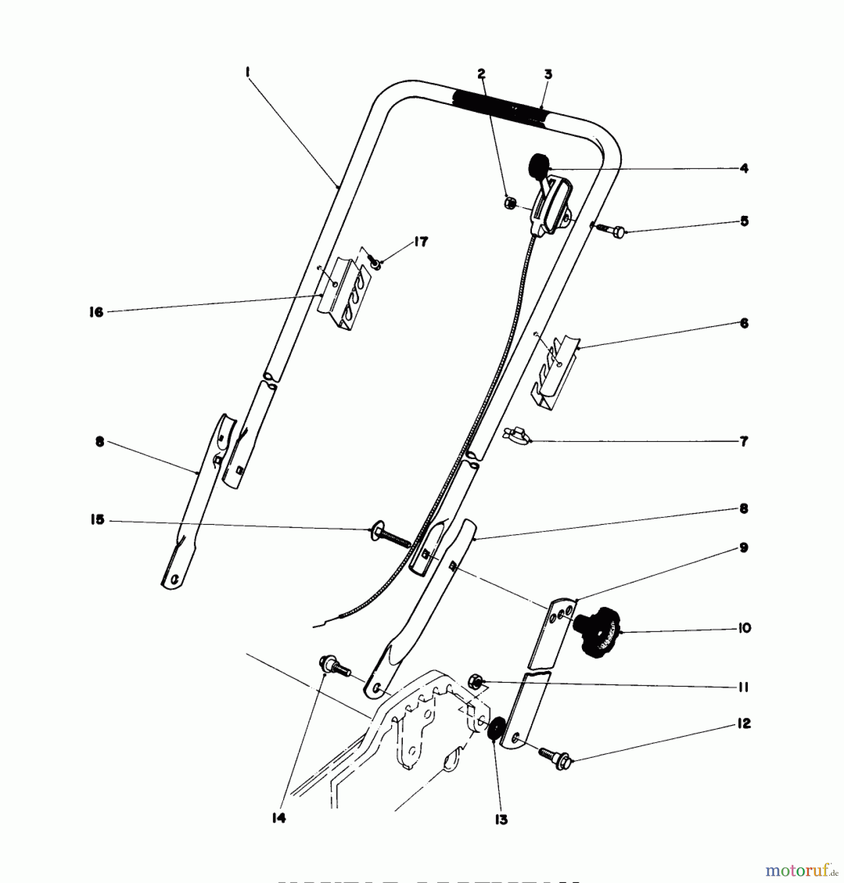  Toro Neu Mowers, Walk-Behind Seite 1 20762 - Toro Lawnmower, 1982 (2000001-2999999) HANDLE ASSEMBLY