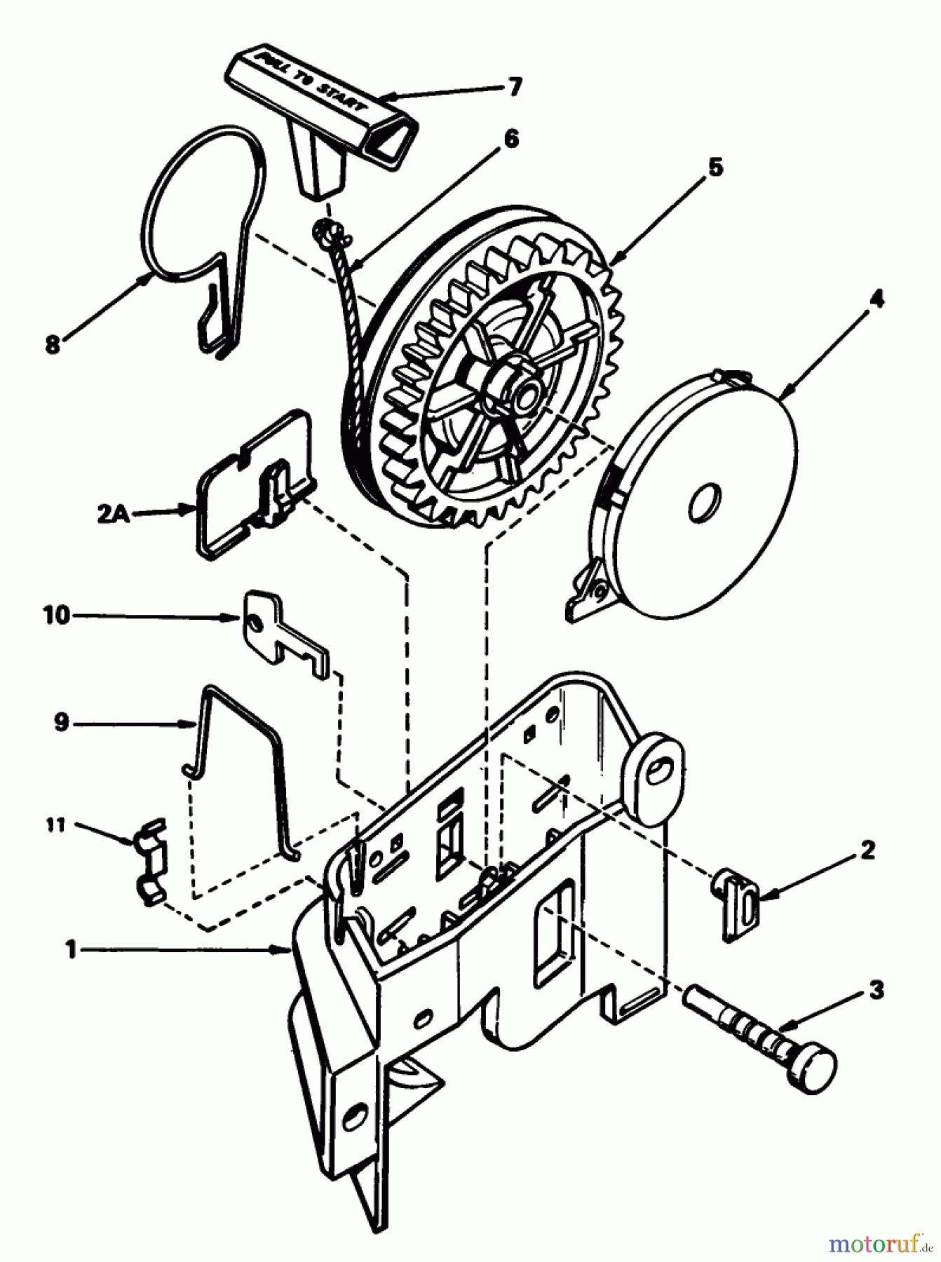  Toro Neu Mowers, Walk-Behind Seite 1 20762C - Toro Lawnmower, 1986 (6000001-6999999) REWIND STARTER NO. 590531