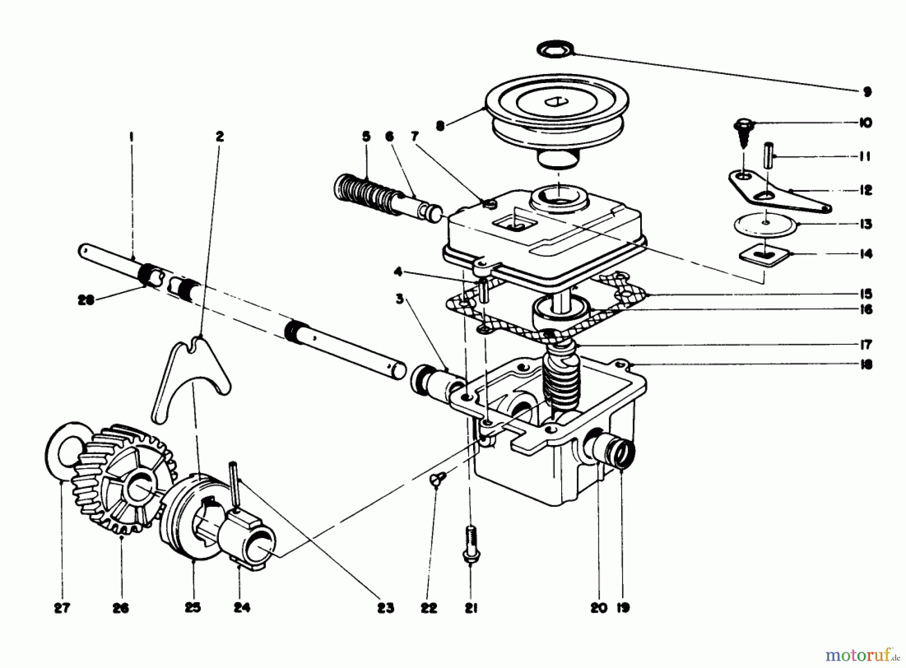  Toro Neu Mowers, Walk-Behind Seite 1 20765 - Toro Lawnmower, 1980 (0000001-0999999) GEAR CASE ASSEMBLY