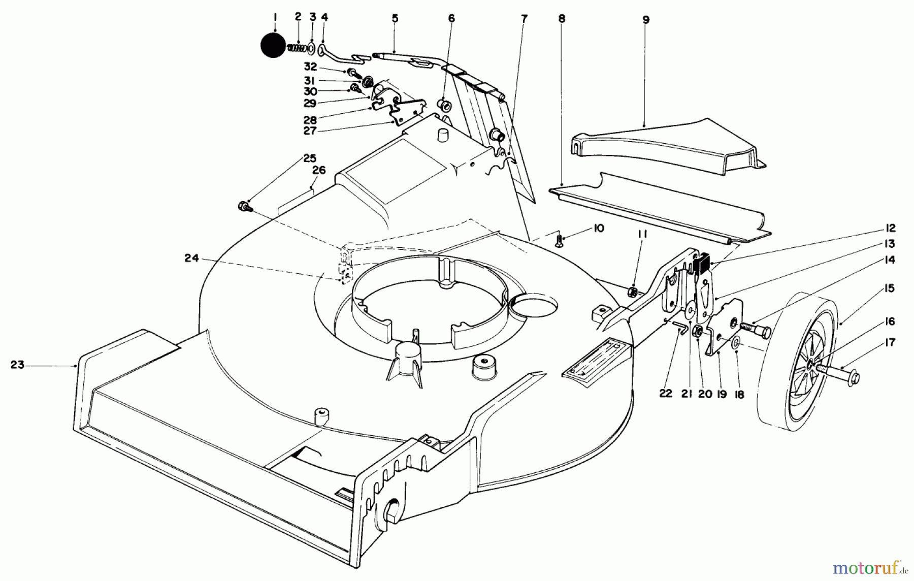  Toro Neu Mowers, Walk-Behind Seite 1 20771 - Toro Lawnmower, 1983 (3000001-3999999) HOUSING ASSEMBLY