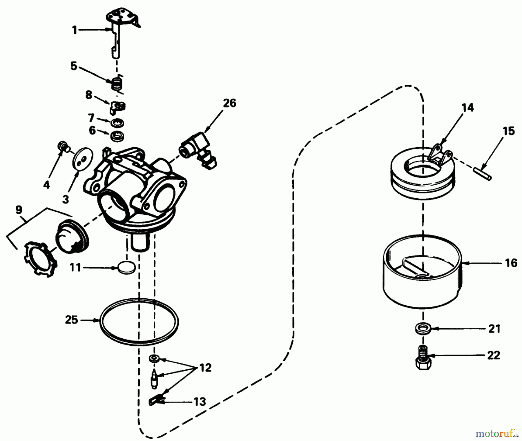  Toro Neu Mowers, Walk-Behind Seite 1 20772 - Toro Lawnmower, 1979 (9000001-9999999) CARBURETOR NO. 632050