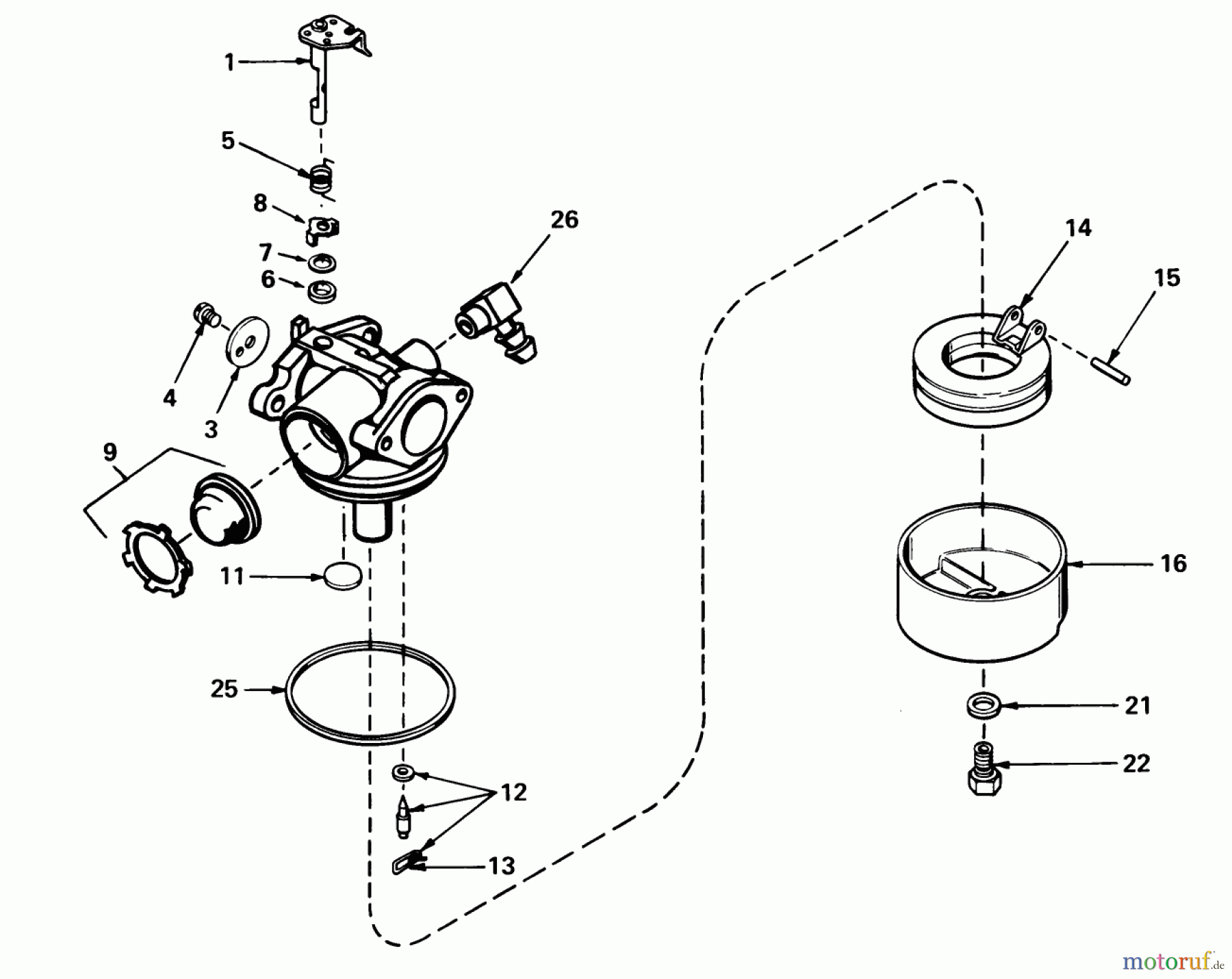  Toro Neu Mowers, Walk-Behind Seite 1 20772 - Toro Lawnmower, 1980 (0000001-0999999) CARBURETOR NO. 632050