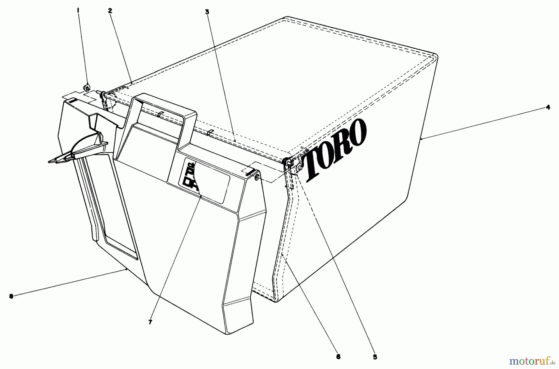  Toro Neu Mowers, Walk-Behind Seite 1 20775 - Toro Lawnmower, 1979 (9000001-9999999) GRASS BAG ASSEMBLY