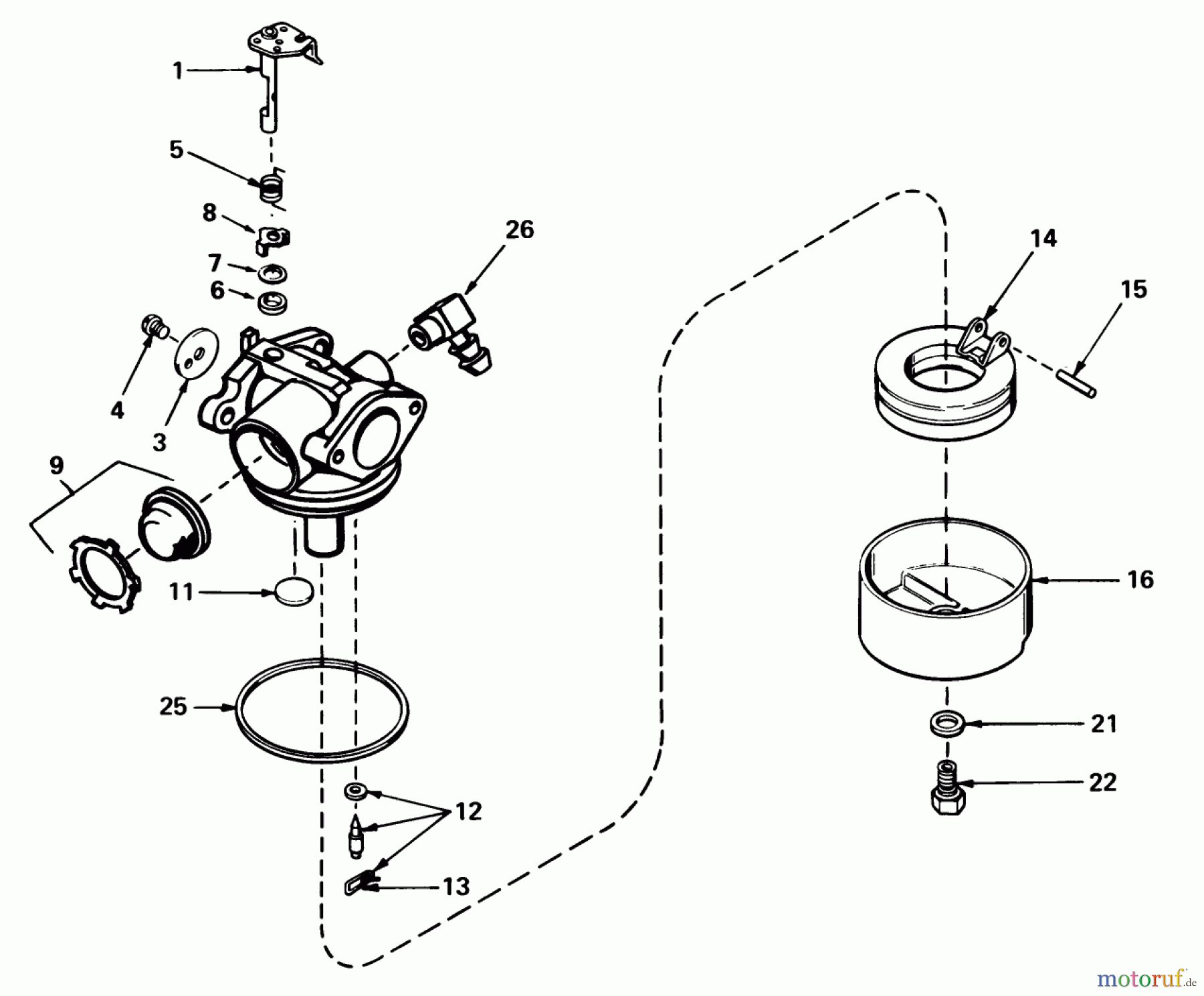  Toro Neu Mowers, Walk-Behind Seite 1 20775 - Toro Lawnmower, 1981 (1000001-1999999) CARBURETOR NO. 632050