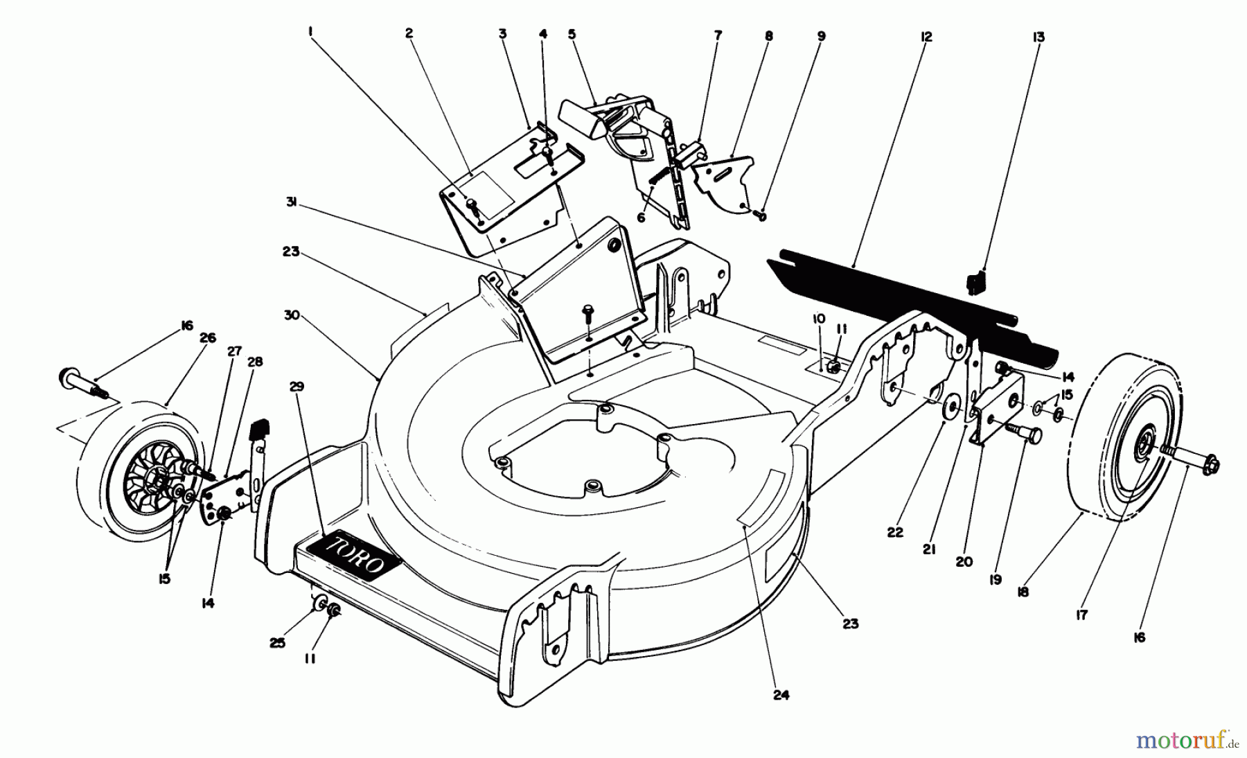  Toro Neu Mowers, Walk-Behind Seite 1 20780C - Toro Lawnmower, 1989 (9000001-9999999) HOUSING ASSEMBLY