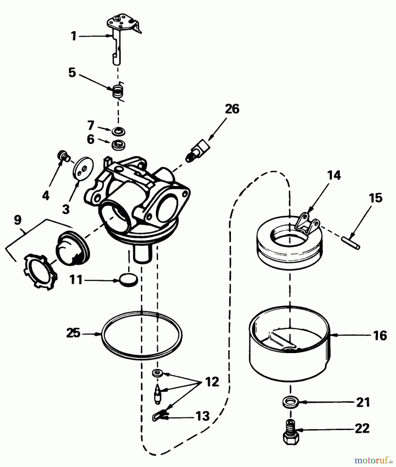  Toro Neu Mowers, Walk-Behind Seite 1 20782C - Toro Lawnmower, 1985 (5000001-5999999) CARBURETOR NO. 632098