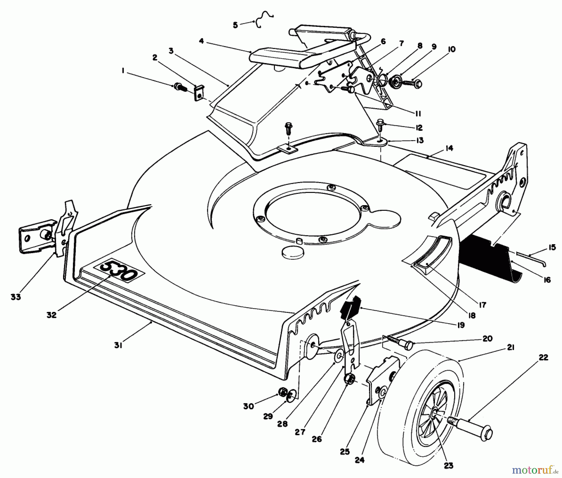  Toro Neu Mowers, Walk-Behind Seite 1 20782C - Toro Lawnmower, 1985 (5000001-5999999) HOUSING ASSEMBLY