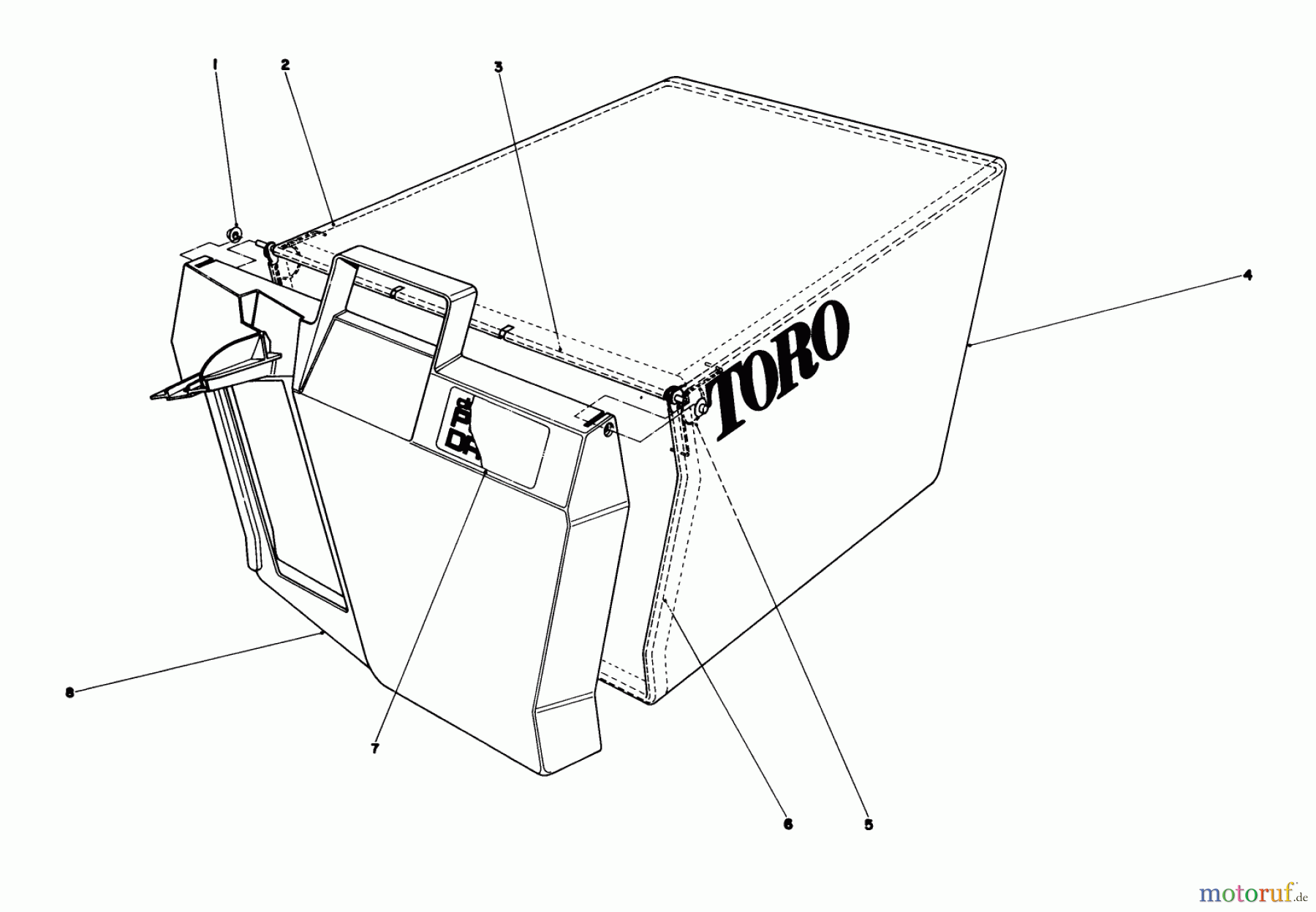  Toro Neu Mowers, Walk-Behind Seite 1 20785 - Toro Lawnmower, 1979 (9000001-9999999) GRASS BAG ASSEMBLY