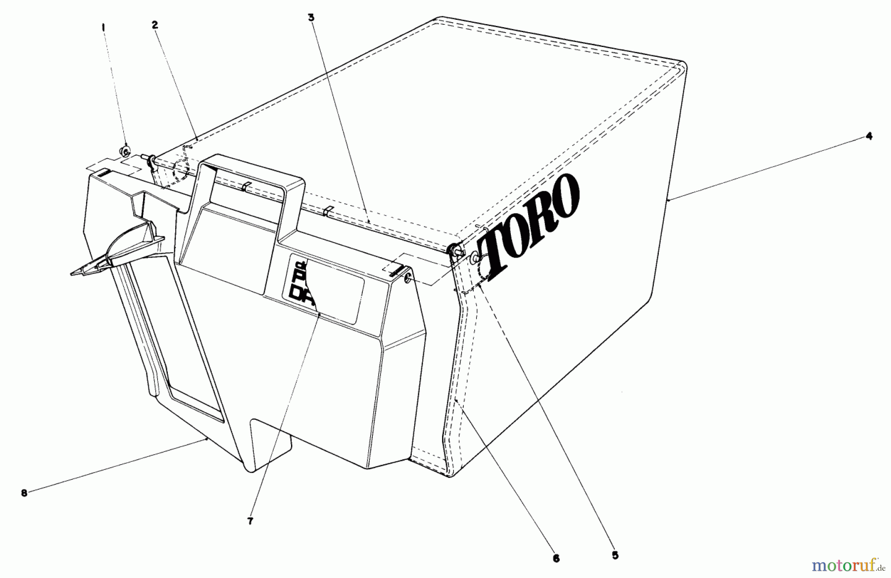  Toro Neu Mowers, Walk-Behind Seite 1 20785 - Toro Lawnmower, 1980 (0000001-0999999) GRASS BAG ASSEMBLY