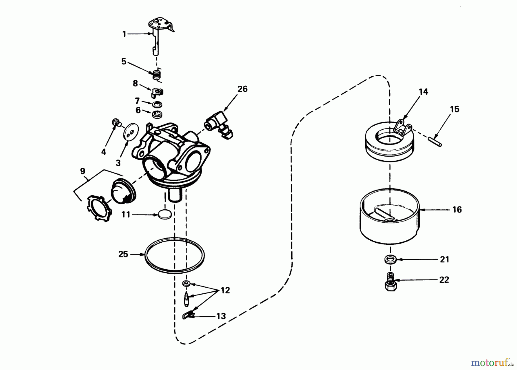  Toro Neu Mowers, Walk-Behind Seite 1 20790 - Toro Lawnmower, 1979 (9000001-9999999) CARBURETOR NO. 632050