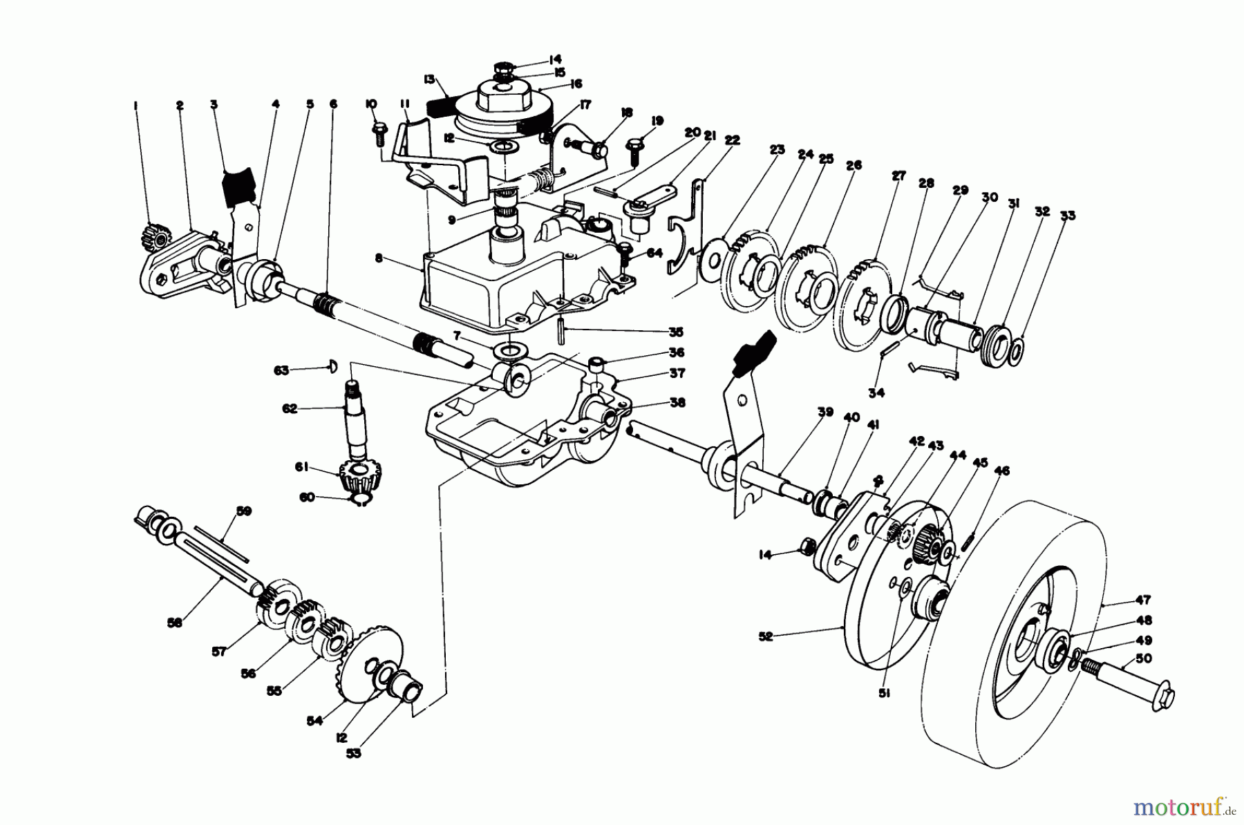  Toro Neu Mowers, Walk-Behind Seite 1 20790 - Toro Lawnmower, 1980 (0000001-0999999) GEAR CASE ASSEMBLY