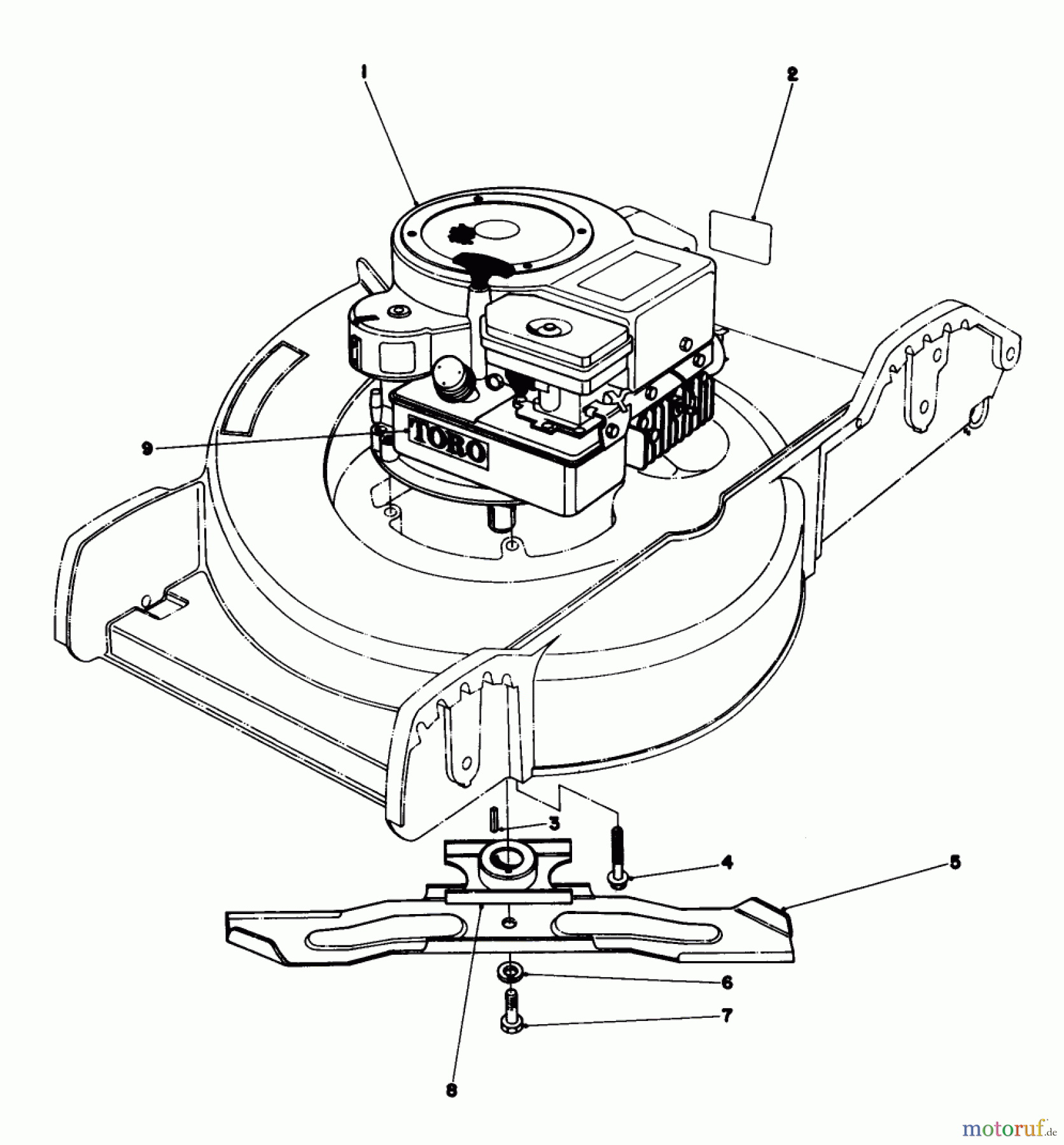  Toro Neu Mowers, Walk-Behind Seite 1 20798 - Toro Lawnmower, 1979 (9000001-9999999) ENGINE ASSEMBLY