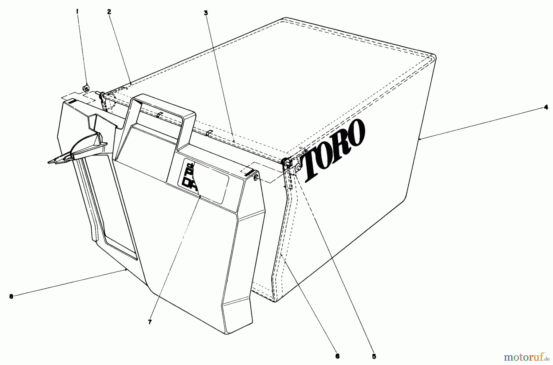  Toro Neu Mowers, Walk-Behind Seite 1 20810 - Toro Lawnmower, 1979 (9000001-9999999) GRASS BAG ASSEMBLY