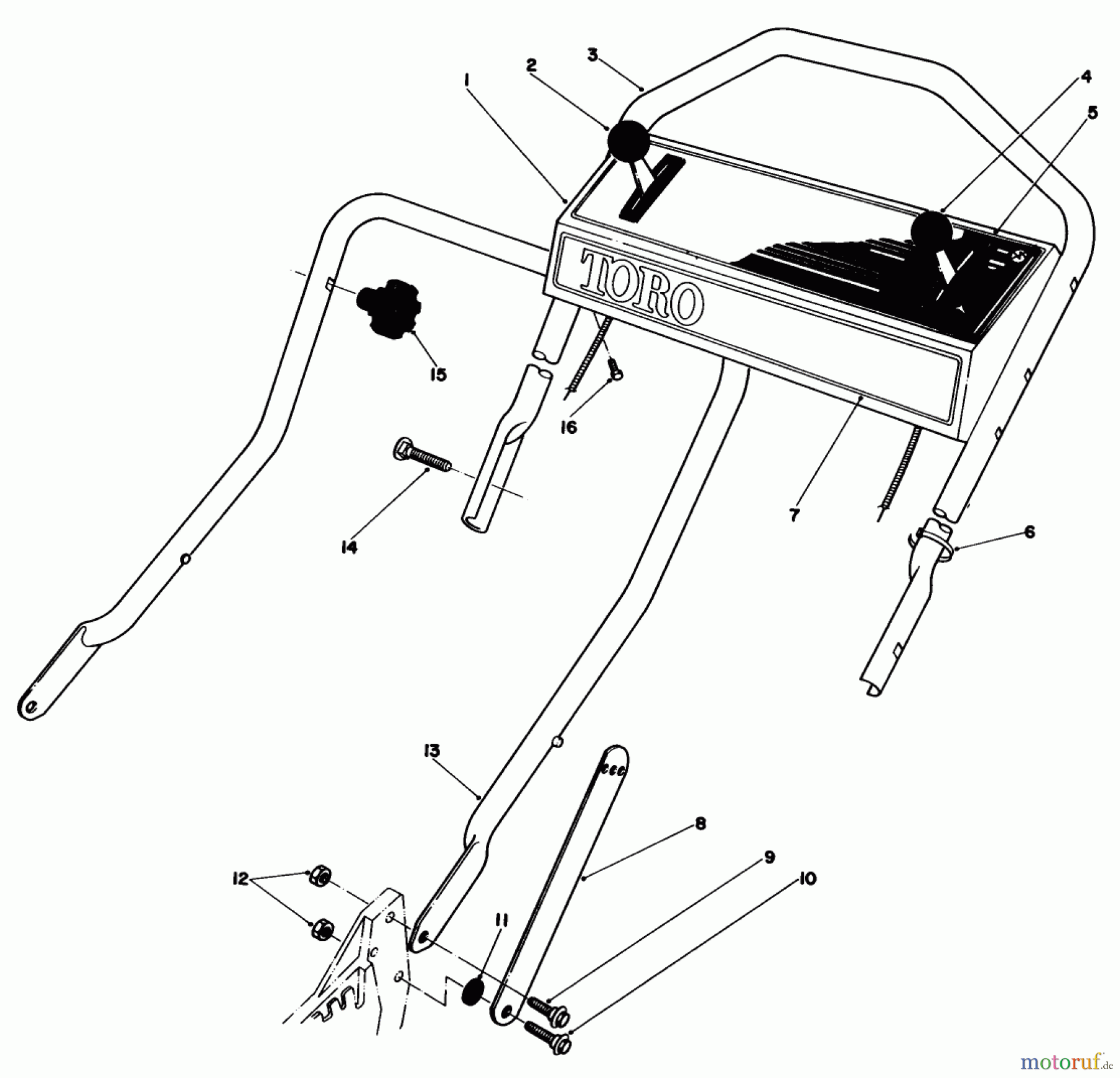  Toro Neu Mowers, Walk-Behind Seite 1 20810 - Toro Lawnmower, 1983 (3000001-3999999) HANDLE ASSEMBLY