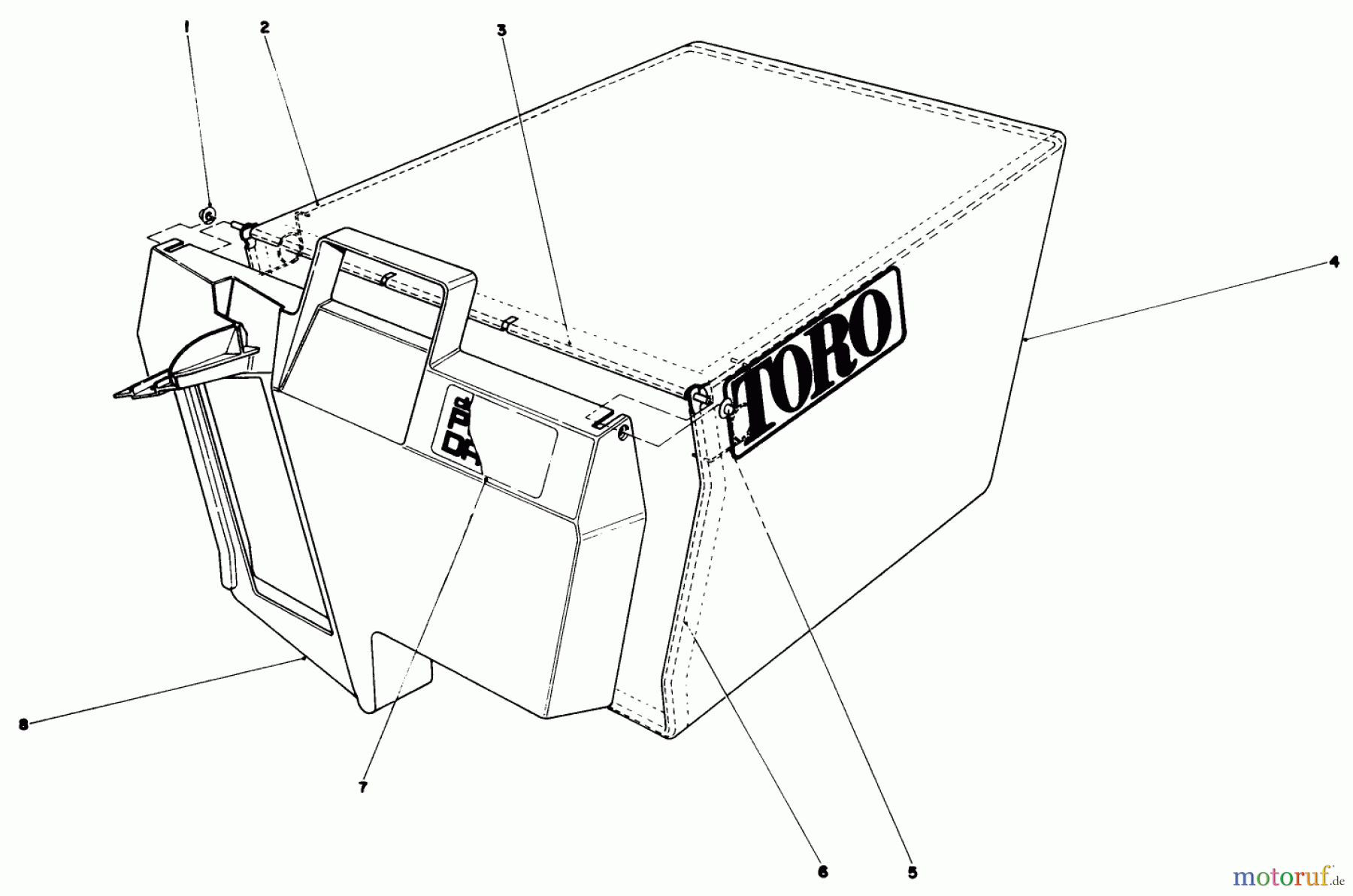  Toro Neu Mowers, Walk-Behind Seite 1 20810 - Toro Lawnmower, 1984 (4000001-4999999) GRASS BAG ASSEMBLY NO. 11-0189