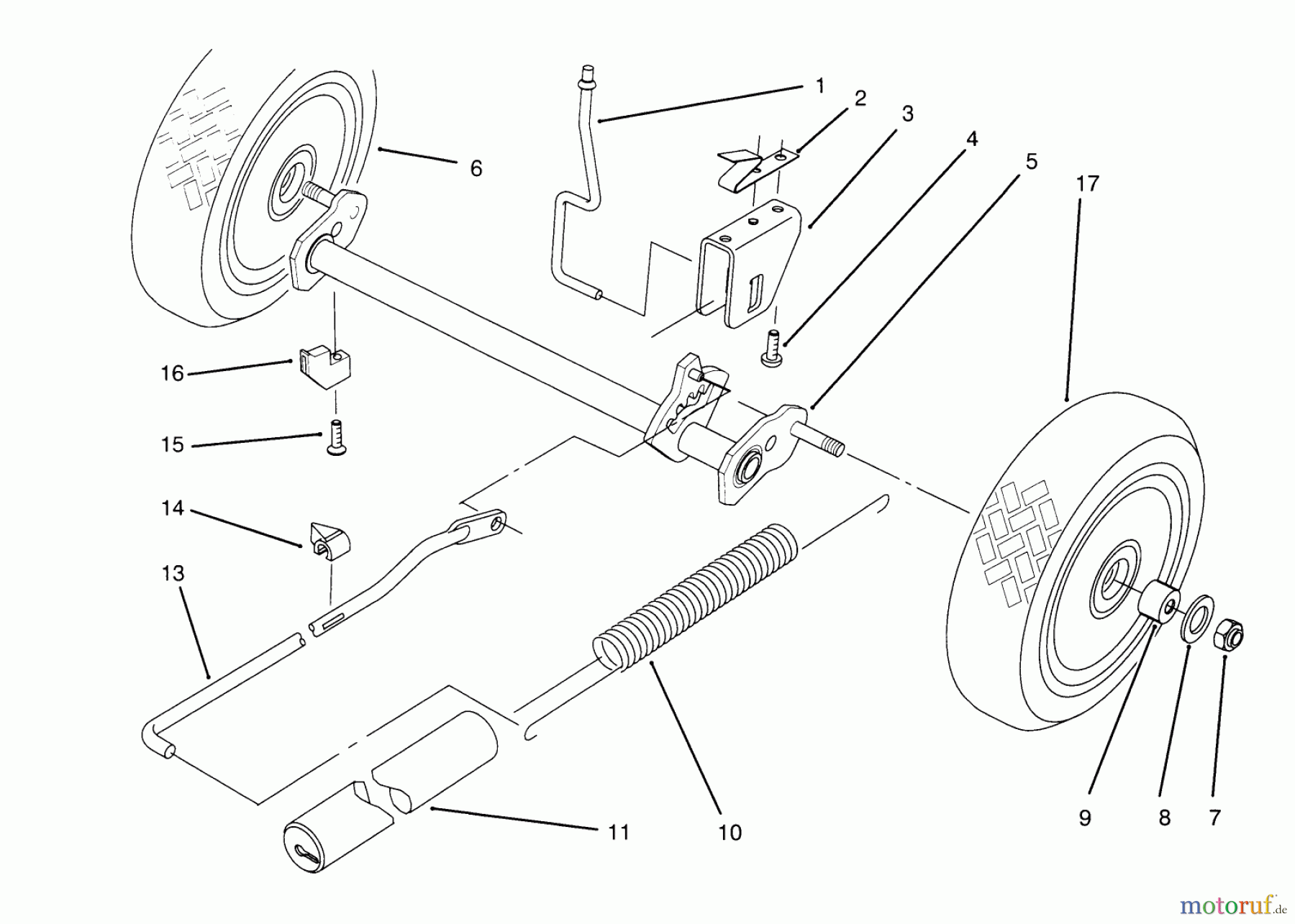  Toro Neu Mowers, Walk-Behind Seite 2 21010BC - Toro Lawnmower, 1995 (5900001-5999999) REAR AXLE ASSEMBLY