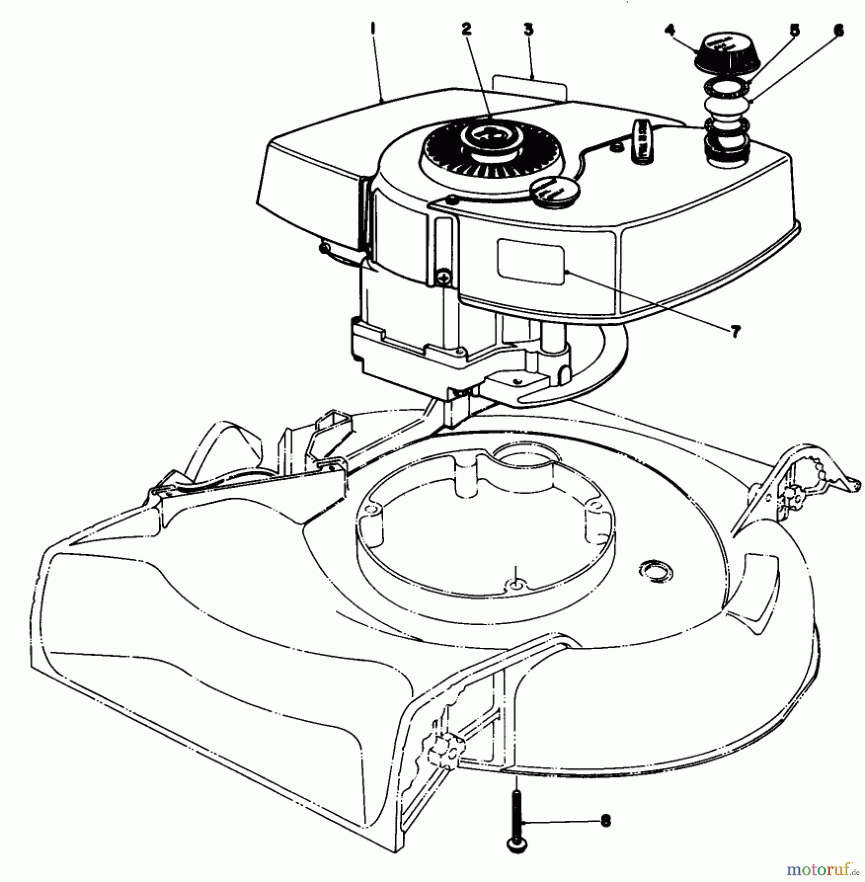  Toro Neu Mowers, Walk-Behind Seite 2 21500 - Toro Guardian Lawnmower, 1976 (6000001-6999999) ENGINE ASSEMBLY