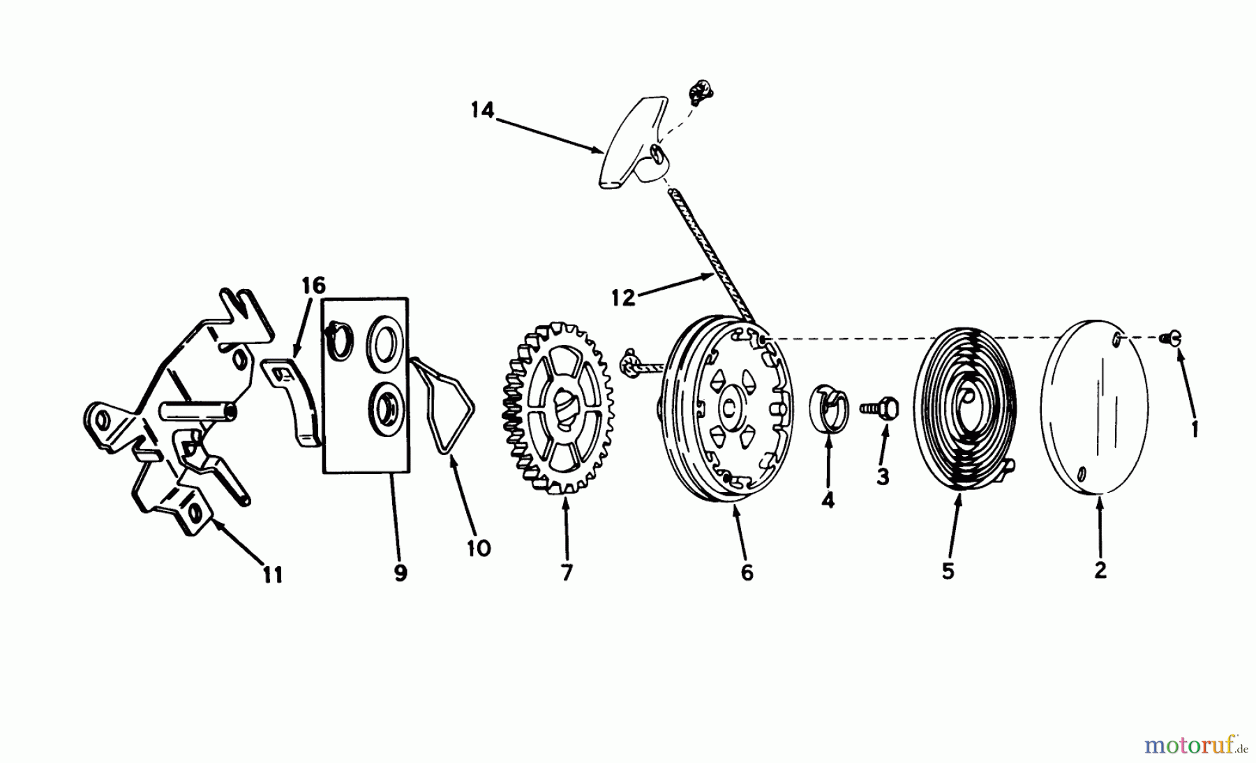  Toro Neu Mowers, Walk-Behind Seite 2 21711 - Toro Guardian Lawnmower, 1976 (6000001-6999999) REWIND STARTER NO. 590519 (MOWER MODEL NO. 21610)(ENGINE NO. TNT 100-10047)