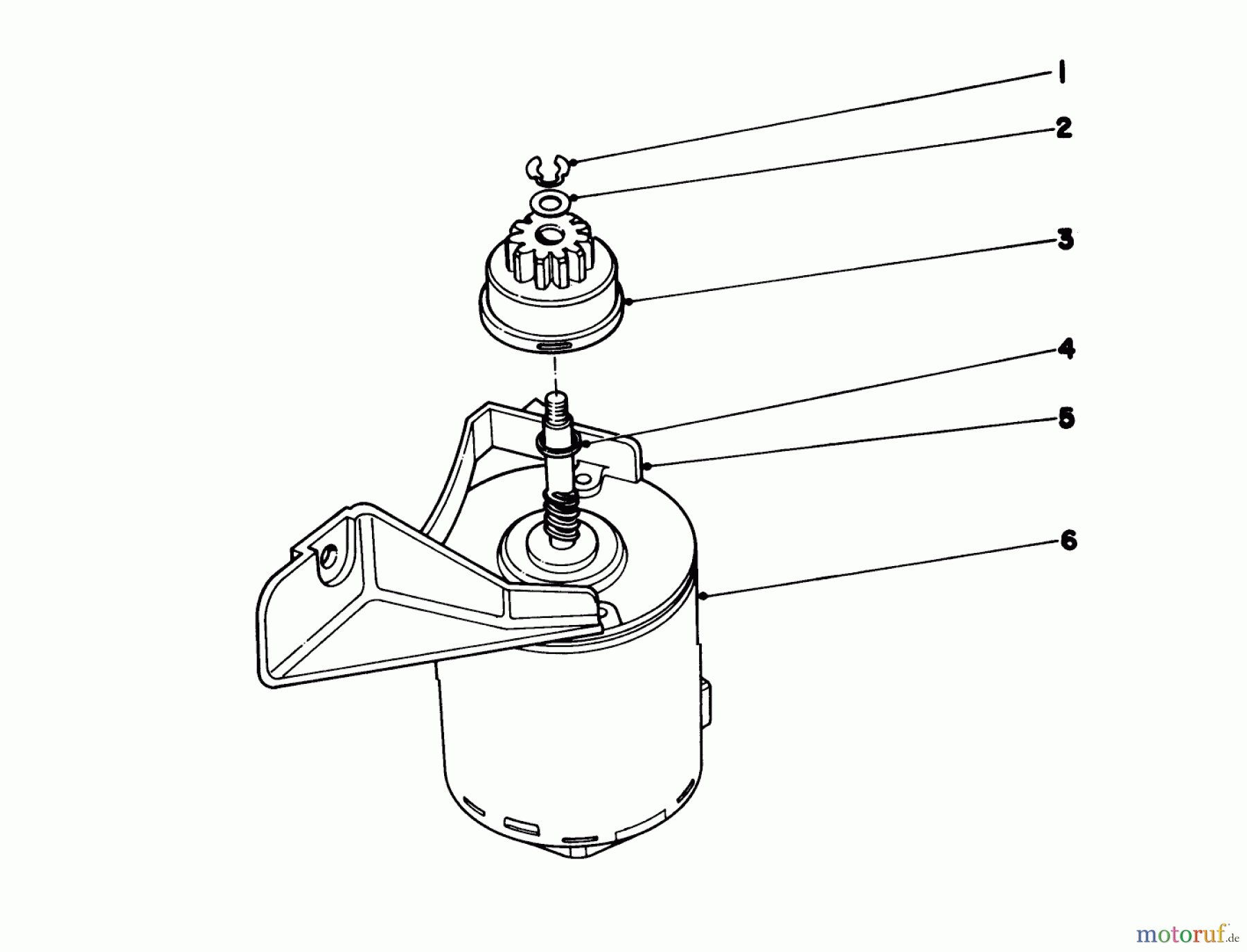  Toro Neu Mowers, Walk-Behind Seite 2 21610 - Toro Guardian Lawnmower, 1976 (6000001-6999999) STARTER MOTOR MODEL NO. 21711