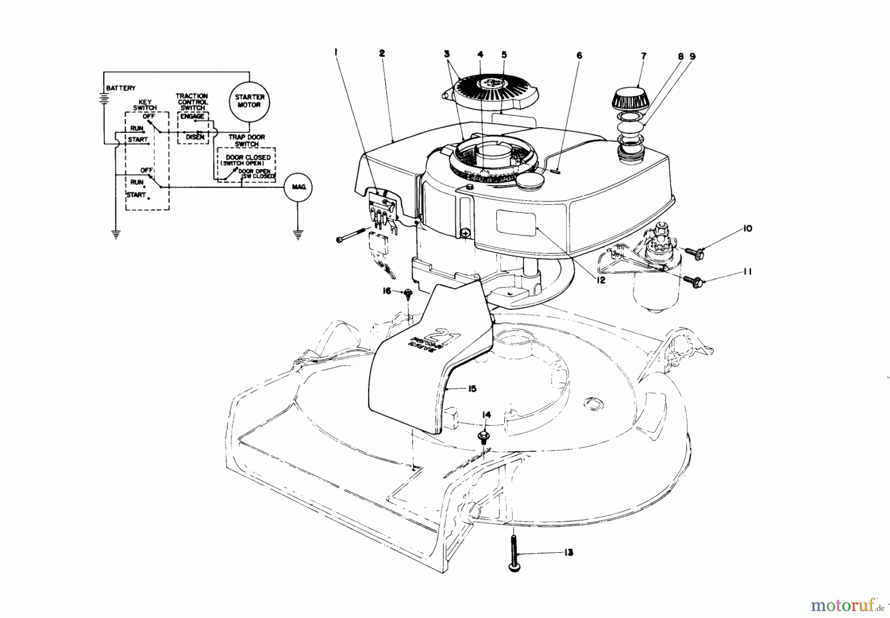  Toro Neu Mowers, Walk-Behind Seite 2 21647 - Toro Guardian Lawnmower, 1977 (7000001-7999999) ENGINE ASSEMBLY MODEL NO. 21727