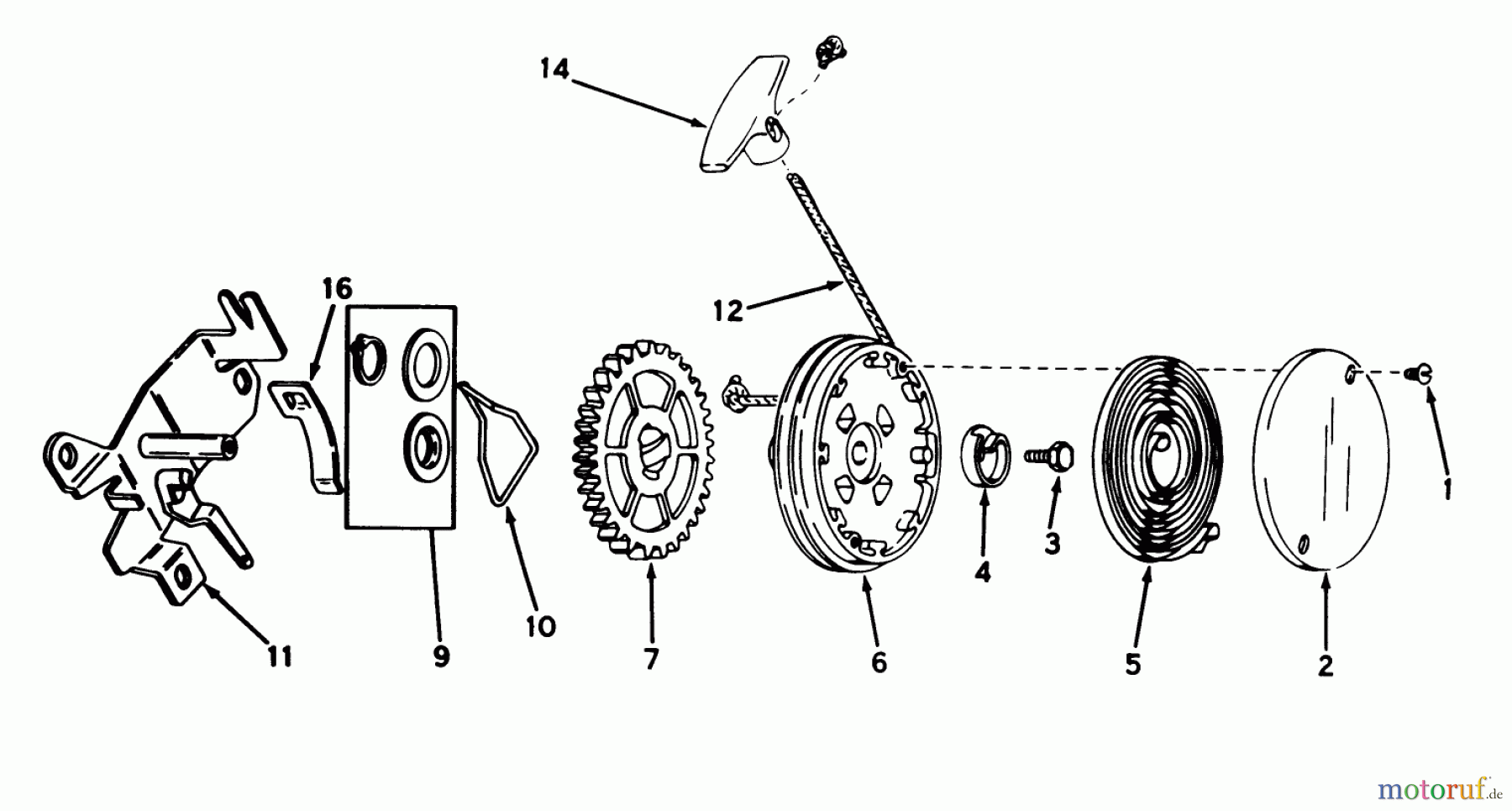  Toro Neu Mowers, Walk-Behind Seite 2 21738 - Toro Whirlwind Lawnmower, 1978 (8000001-8999999) REWIND STARTER NO. 590519 (MOWER MODEL NO. 21658)(ENGINE NO. TNT 100-10055B)