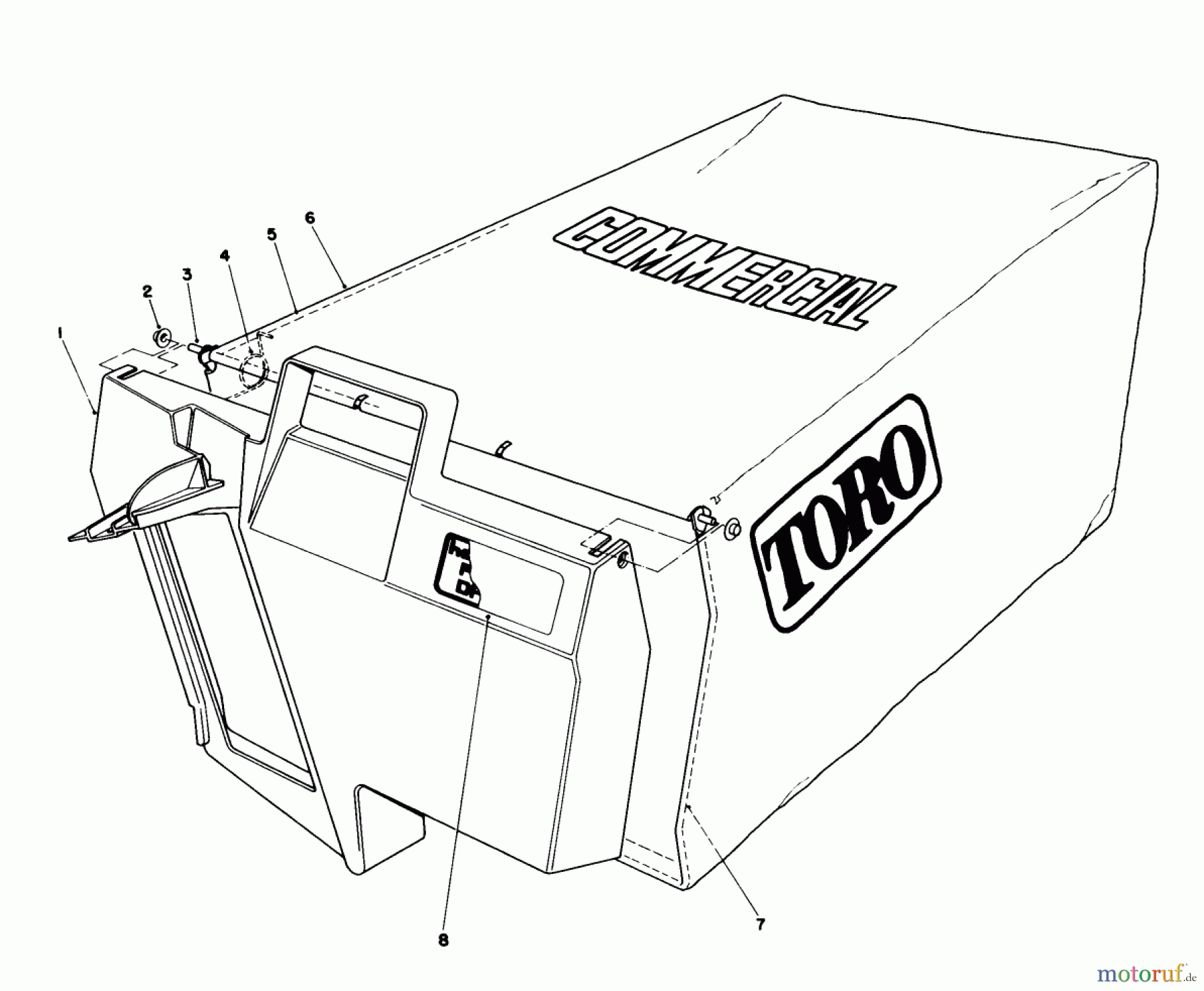  Toro Neu Mowers, Walk-Behind Seite 2 22020 - Toro Lawnmower, 1986 (6000001-6999999) GRASS BAG ASSEMBLY NO. 11-5609