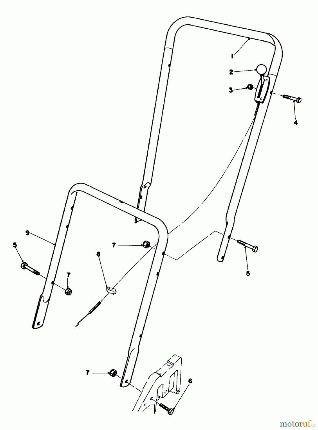  Toro Neu Mowers, Walk-Behind Seite 2 22025 - Toro Lawnmower, 1985 (5000001-5999999) HANDLE ASSEMBLY