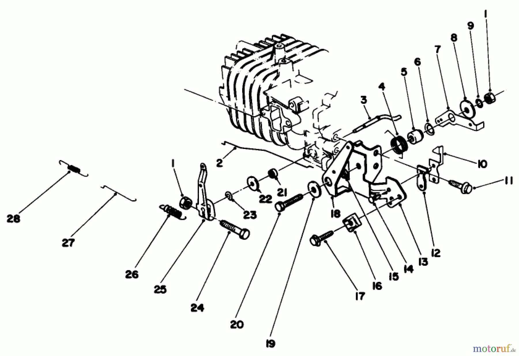  Toro Neu Mowers, Walk-Behind Seite 2 22025 - Toro Lawnmower, 1986 (6000001-6999999) GOVERNOR ASSEMBLY (MACHINE SERIAL NO. 6000001 THRU 6003540)