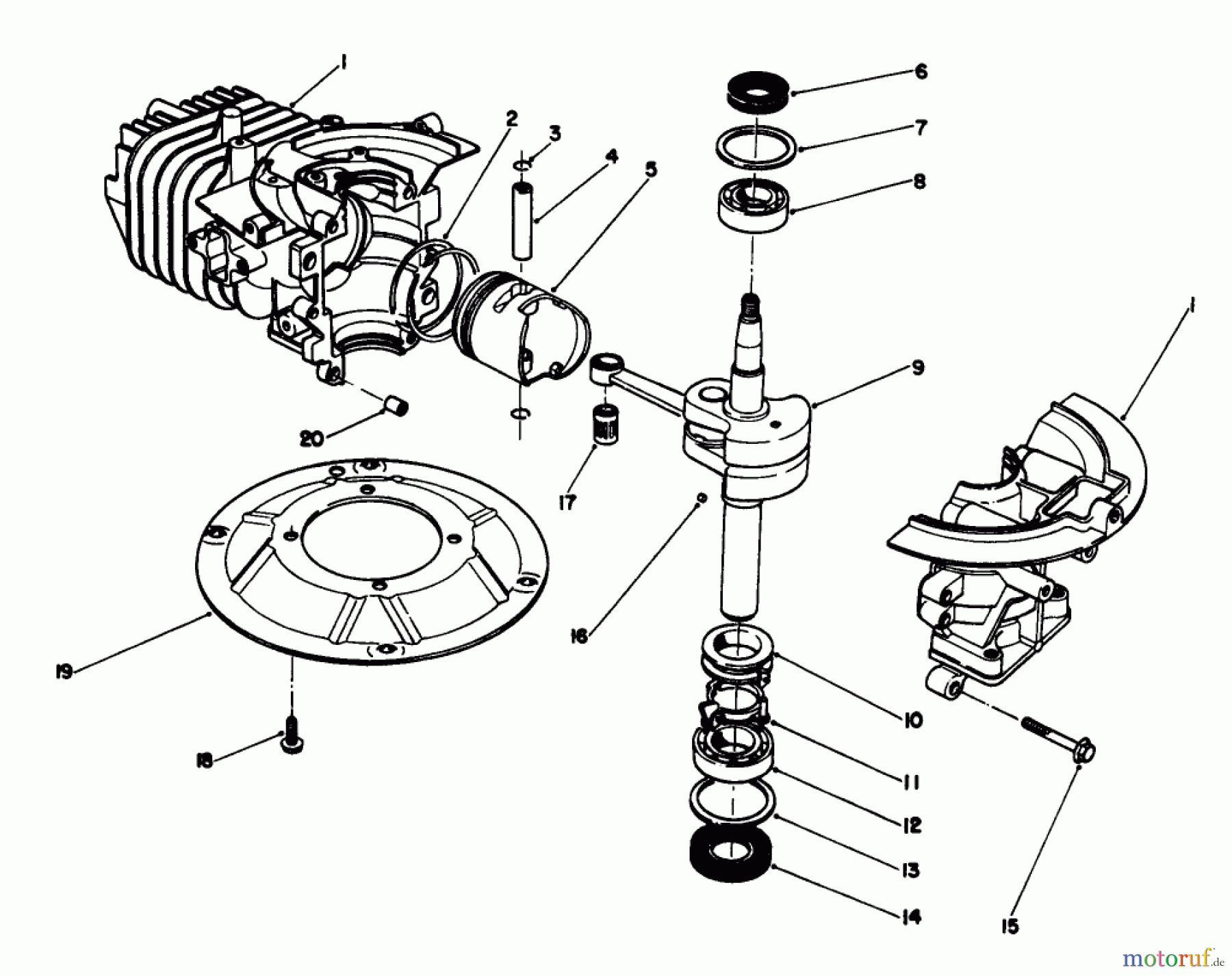  Toro Neu Mowers, Walk-Behind Seite 2 22025 - Toro Lawnmower, 1990 (0000001-0999999) CRANKSHAFT ASSEMBLY (MODEL NO. 47PK9-3)