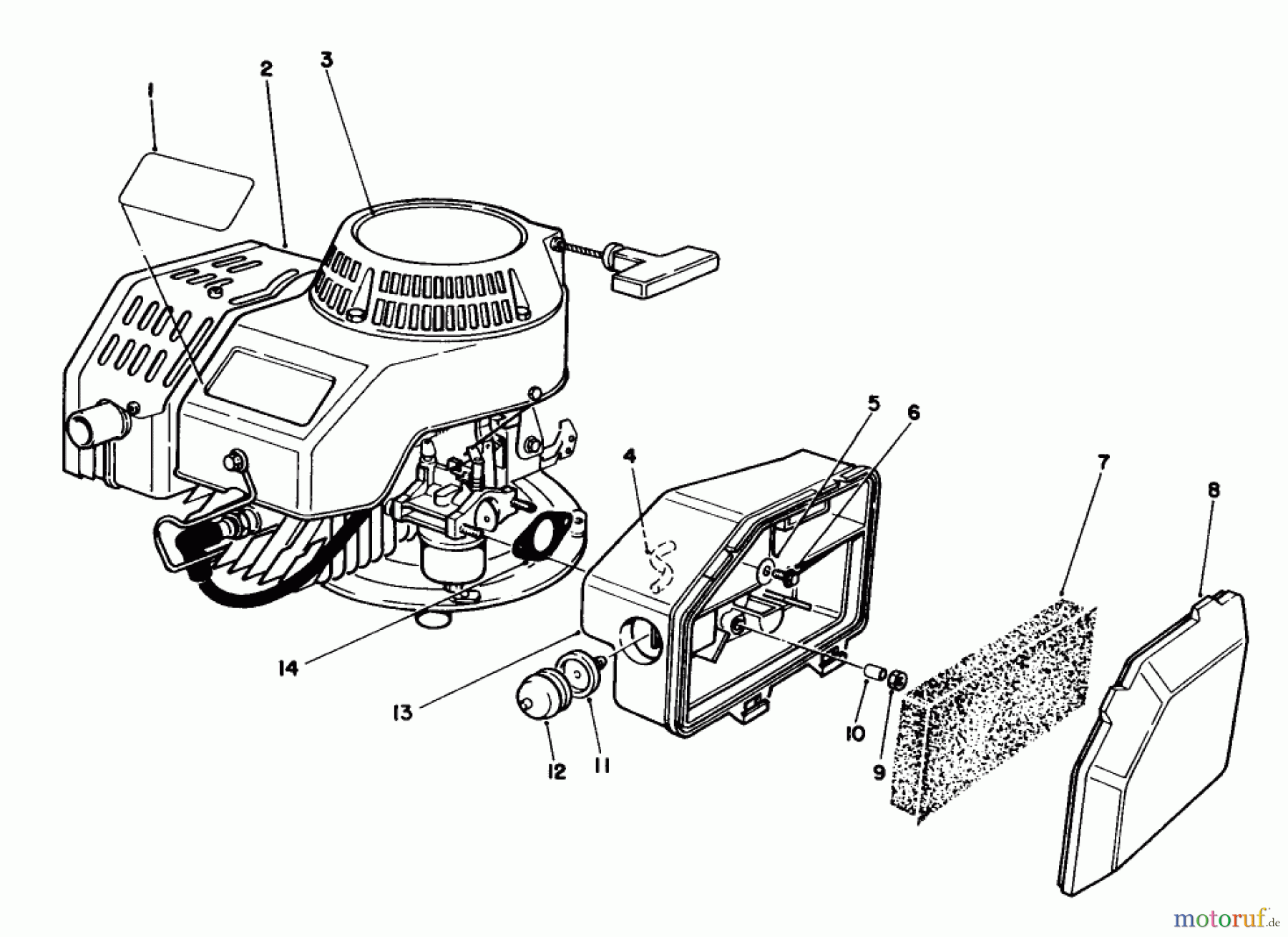  Toro Neu Mowers, Walk-Behind Seite 2 22025 - Toro Lawnmower, 1990 (0000001-0999999) ENGINE ASSEMBLY