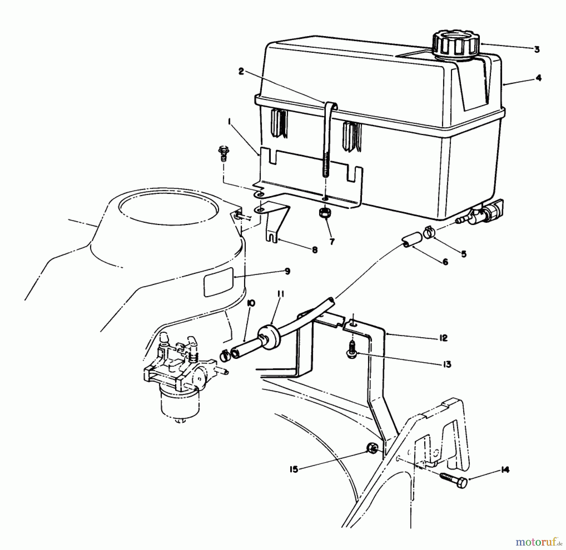  Toro Neu Mowers, Walk-Behind Seite 2 22025 - Toro Lawnmower, 1990 (0000001-0999999) FUEL TANK ASSEMBLY