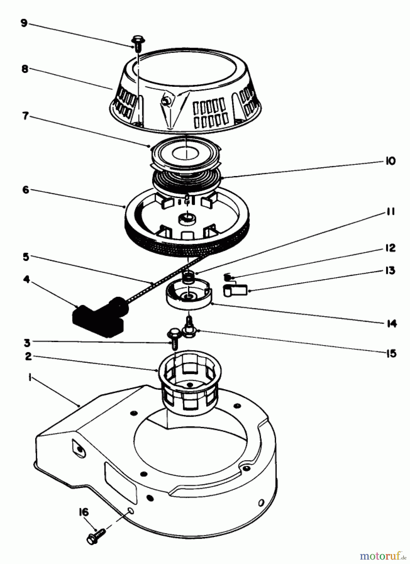  Toro Neu Mowers, Walk-Behind Seite 2 22025C - Toro Lawnmower, 1987 (7000001-7999999) RECOIL ASSEMBLY (MODEL NO. 47PG6)