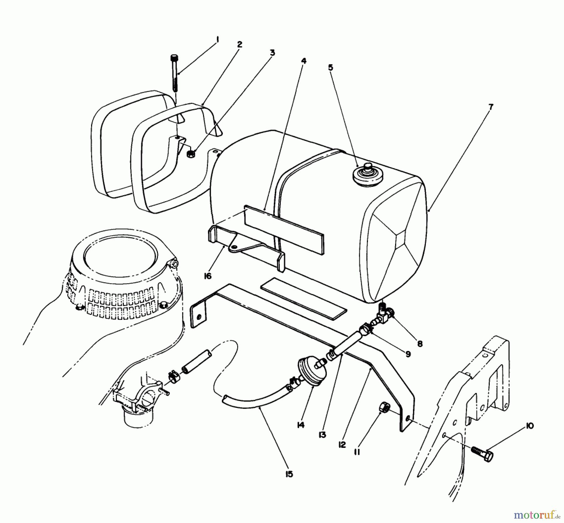  Toro Neu Mowers, Walk-Behind Seite 2 22025C - Toro Lawnmower, 1989 (9000001-9999999) GAS TANK ASSEMBLY