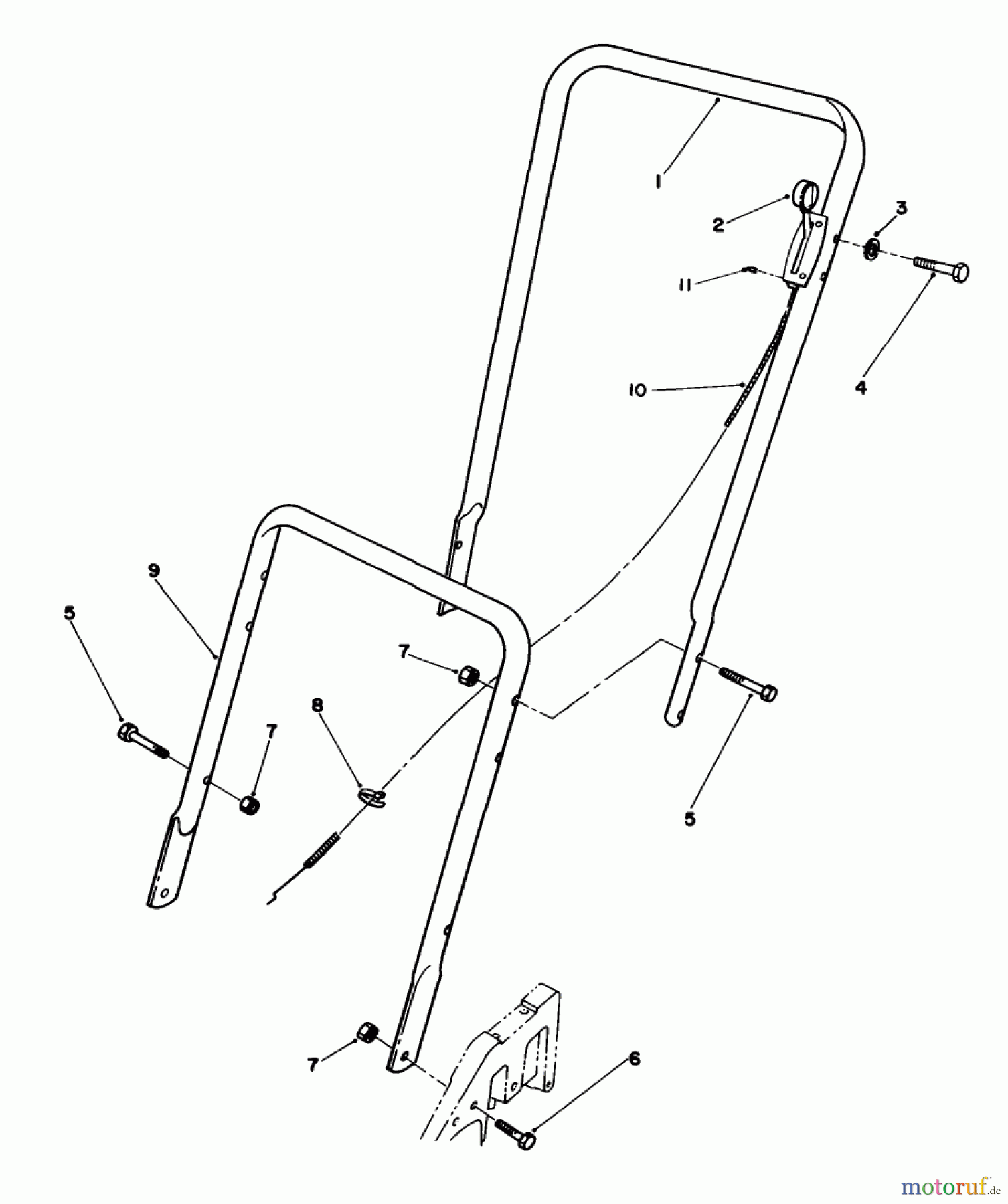  Toro Neu Mowers, Walk-Behind Seite 2 22025C - Toro Lawnmower, 1989 (9000001-9999999) HANDLE ASSEMBLY