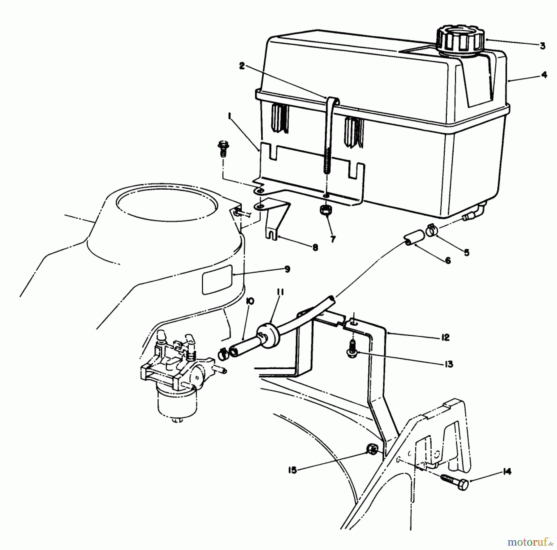  Toro Neu Mowers, Walk-Behind Seite 2 22026 - Toro Side Discharge Mower, 1992 (2000001-2999999) FUEL TANK ASSEMBLY