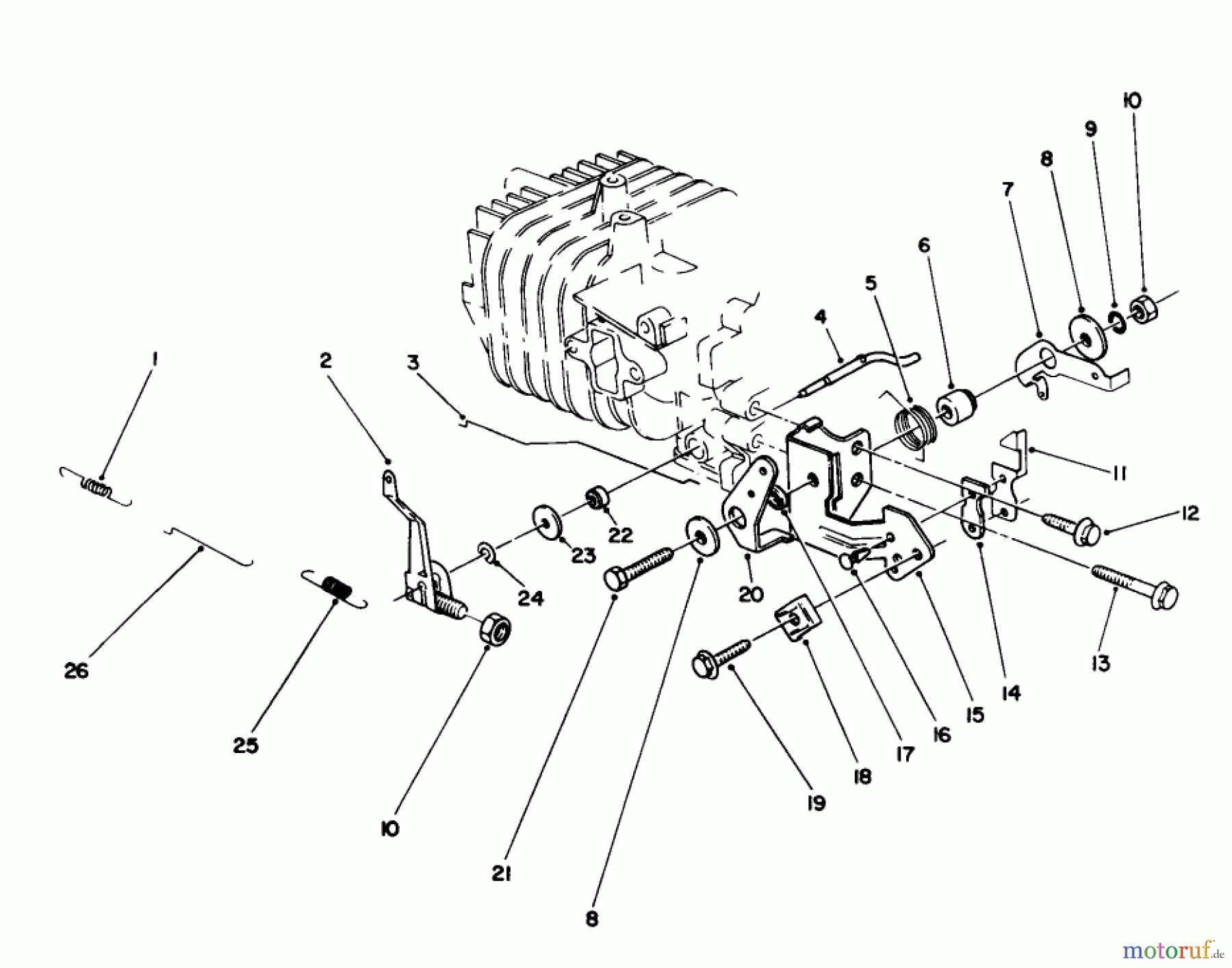  Toro Neu Mowers, Walk-Behind Seite 2 22026 - Toro Side Discharge Mower, 1992 (2000001-2999999) GOVERNOR ASSEMBLY (MODEL NO. 47PM1-3)