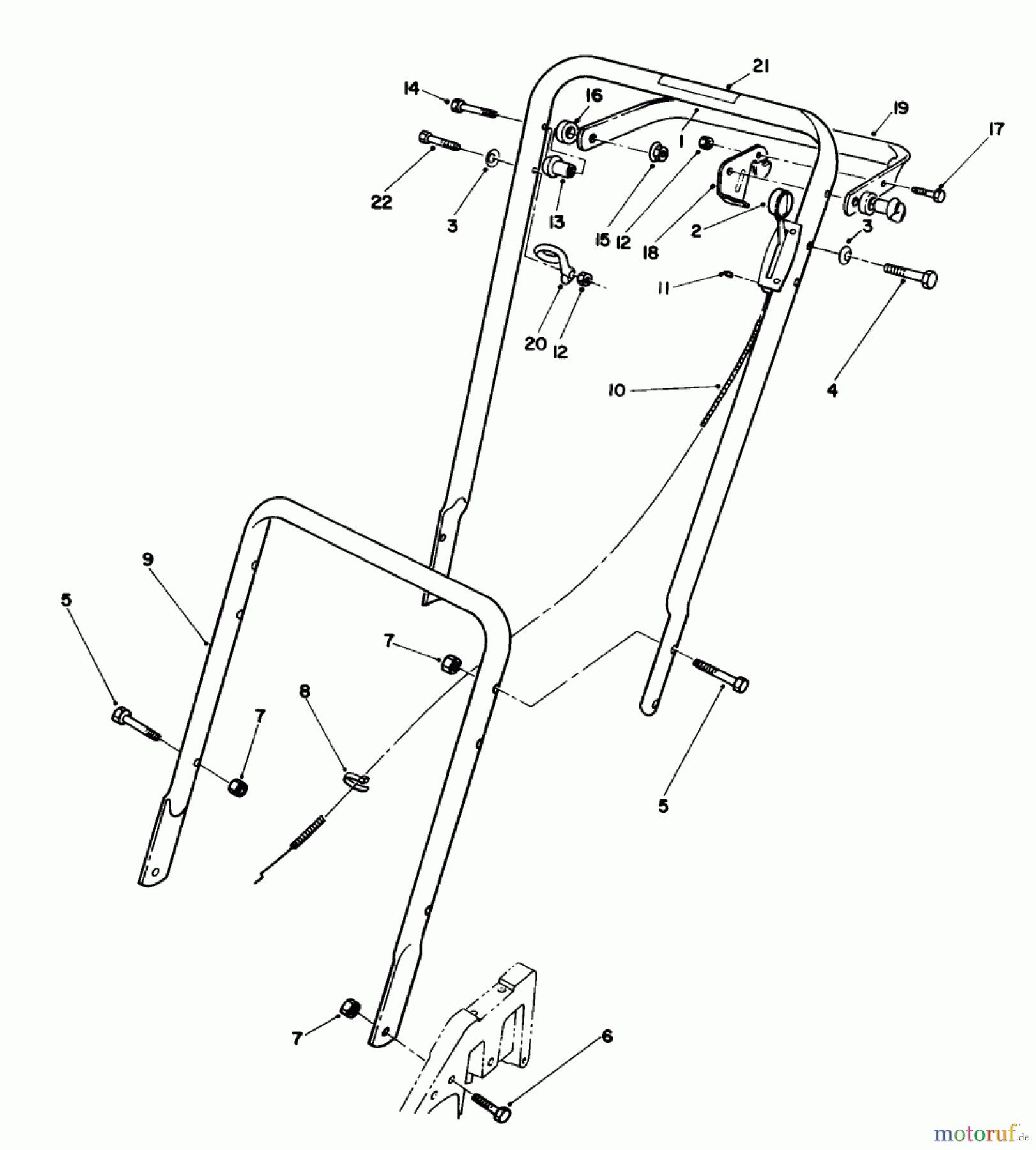  Toro Neu Mowers, Walk-Behind Seite 2 22026 - Toro Side Discharge Mower, 1992 (2000001-2999999) HANDLE ASSEMBLY