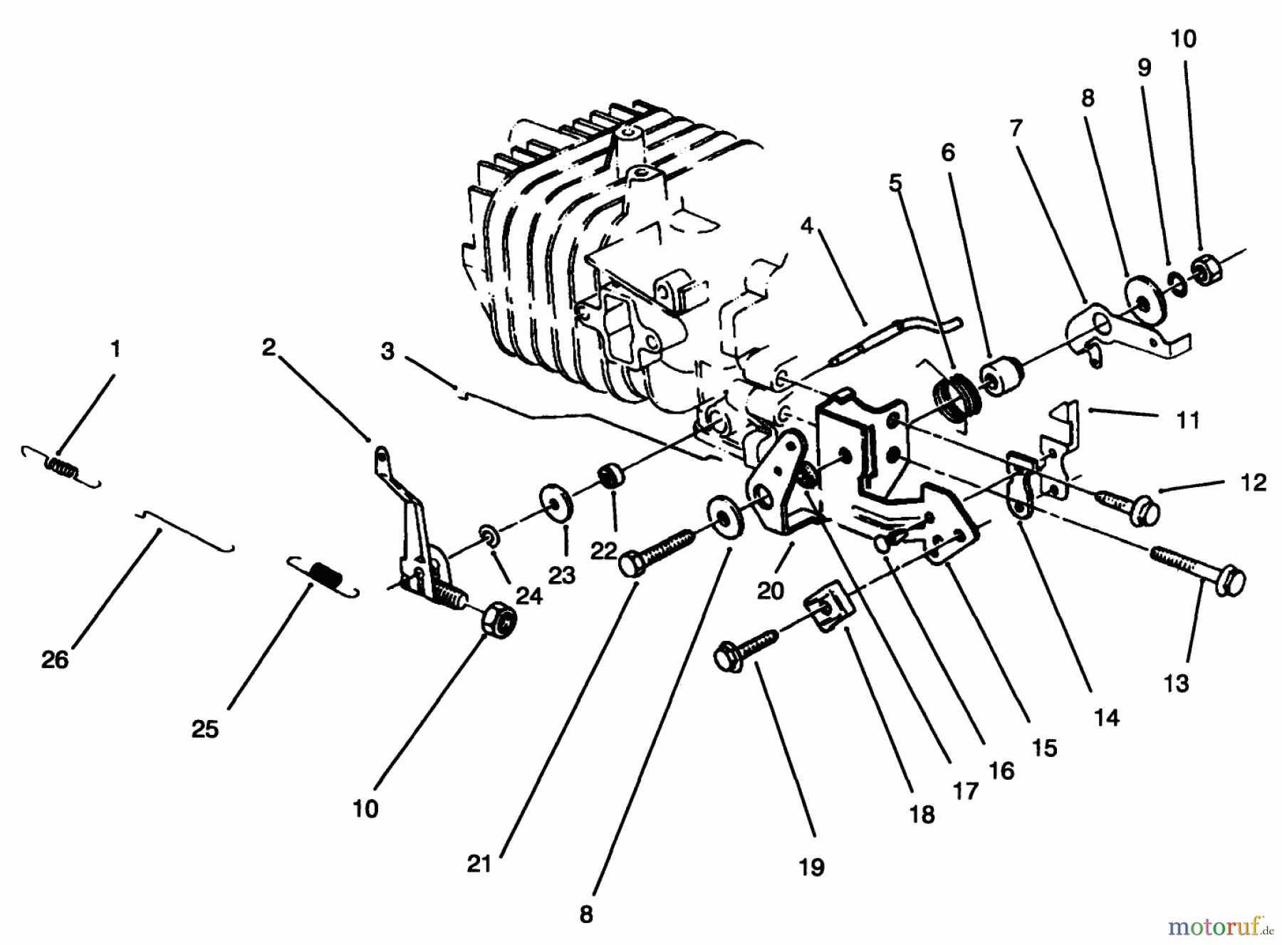  Toro Neu Mowers, Walk-Behind Seite 2 22026 - Toro Side Discharge Mower, 1994 (4900001-4999999) GOVERNOR ASSEMBLY (MODEL NO. 47PR4-3)