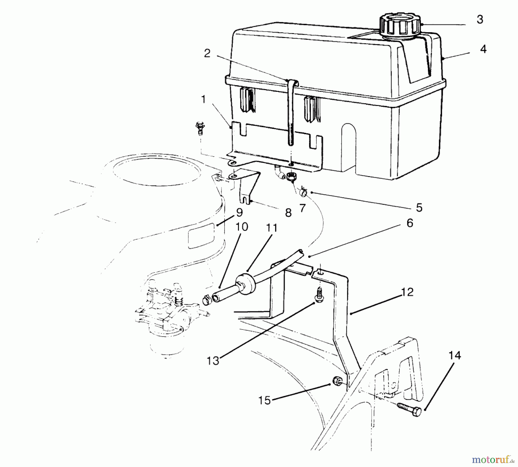  Toro Neu Mowers, Walk-Behind Seite 2 22026 - Toro Side Discharge Mower, 1996 (6900001-6999999) FUEL TANK ASSEMBLY