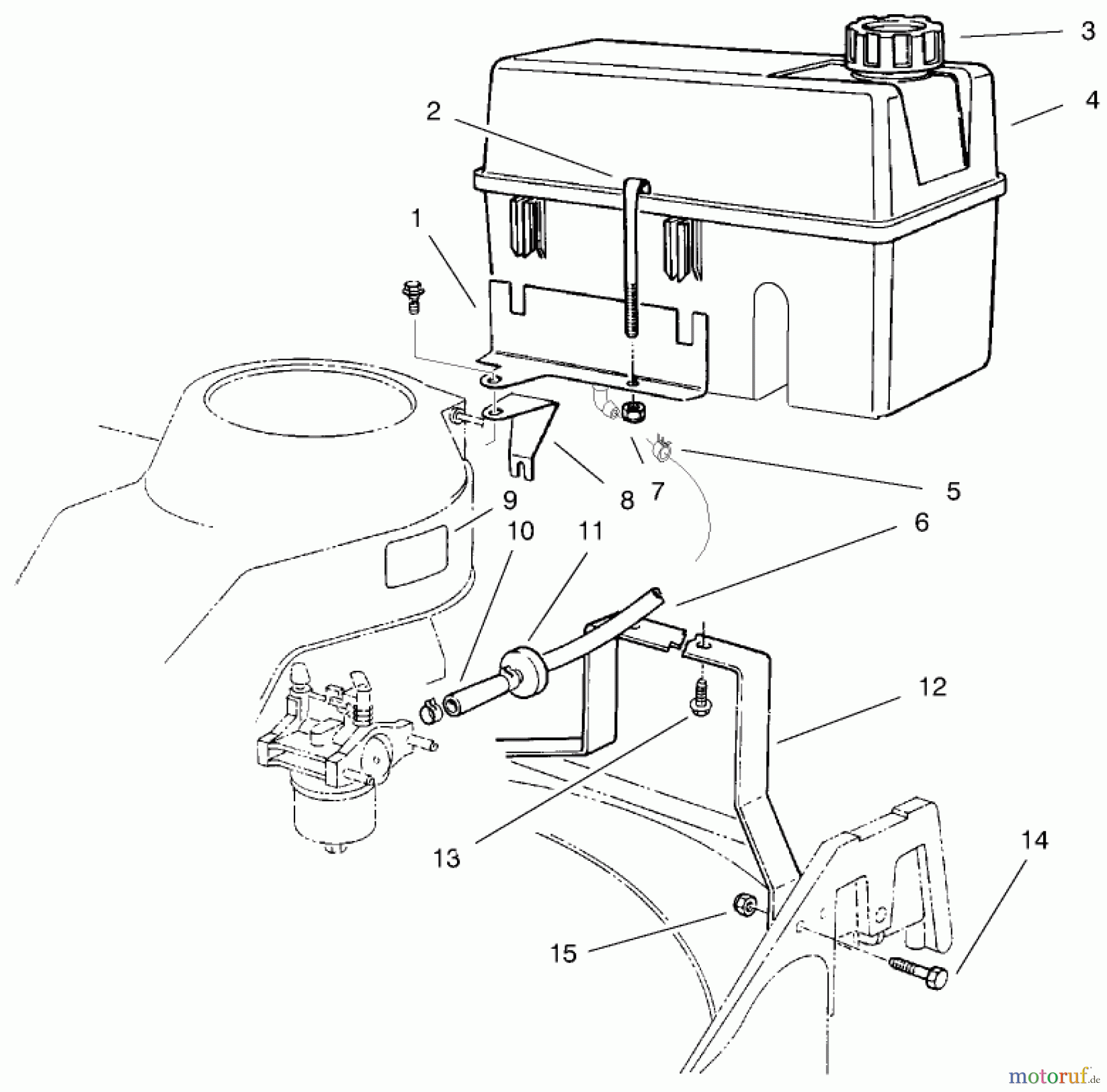  Toro Neu Mowers, Walk-Behind Seite 2 22026 - Toro Side Discharge Mower, 1997 (7900001-7999999) FUEL TANK ASSEMBLY