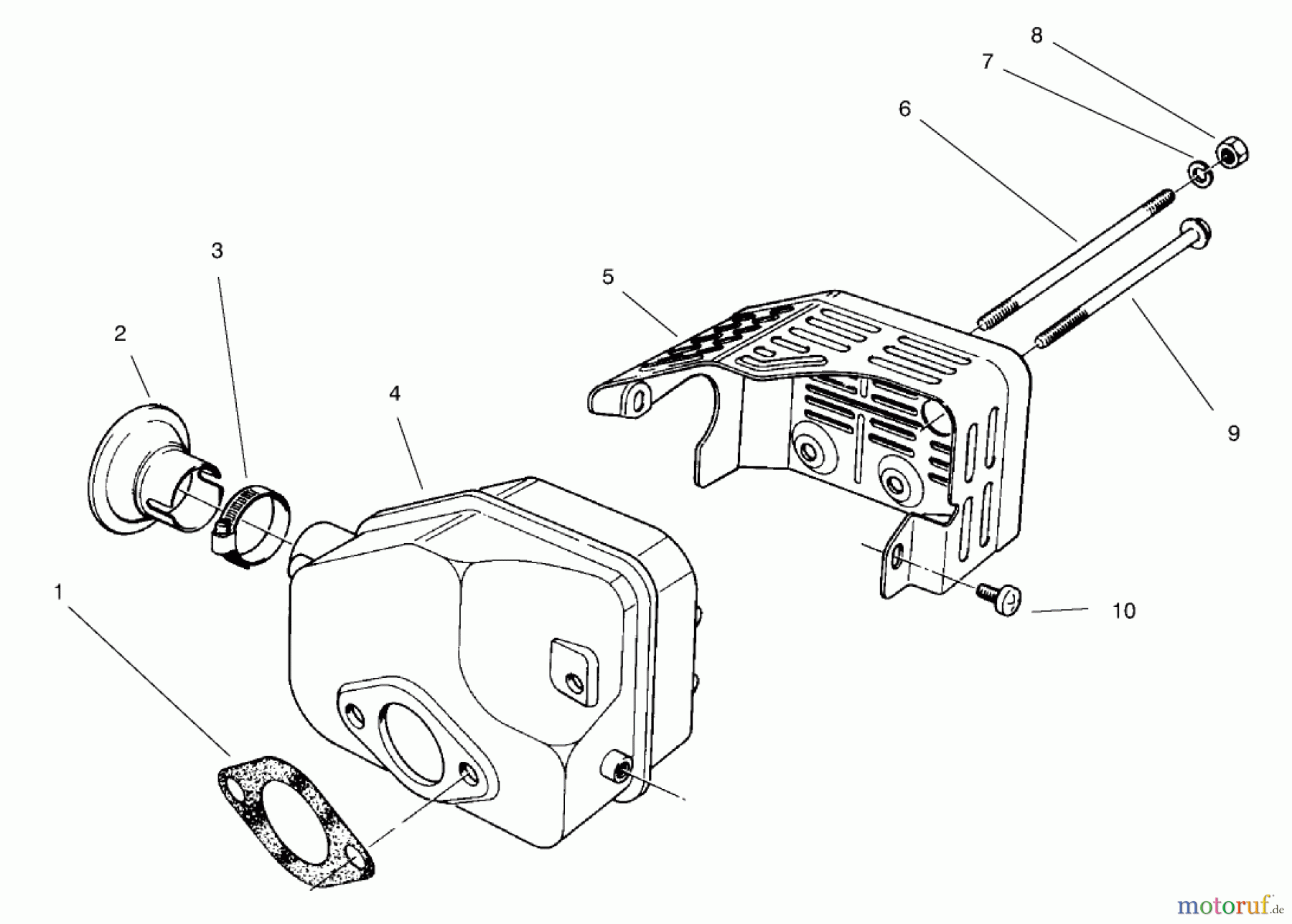  Toro Neu Mowers, Walk-Behind Seite 2 22026 - Toro Side Discharge Mower, 1997 (7900001-7999999) MUFFLER ASSEMBLY (MODEL NO. 47PT6-3)